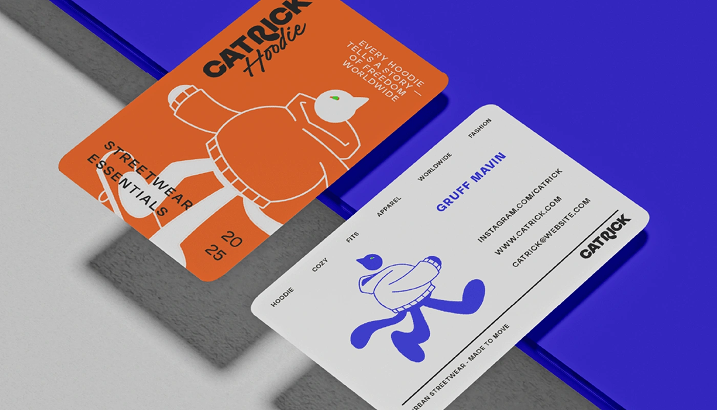 Catrick product tag and brand card layout
