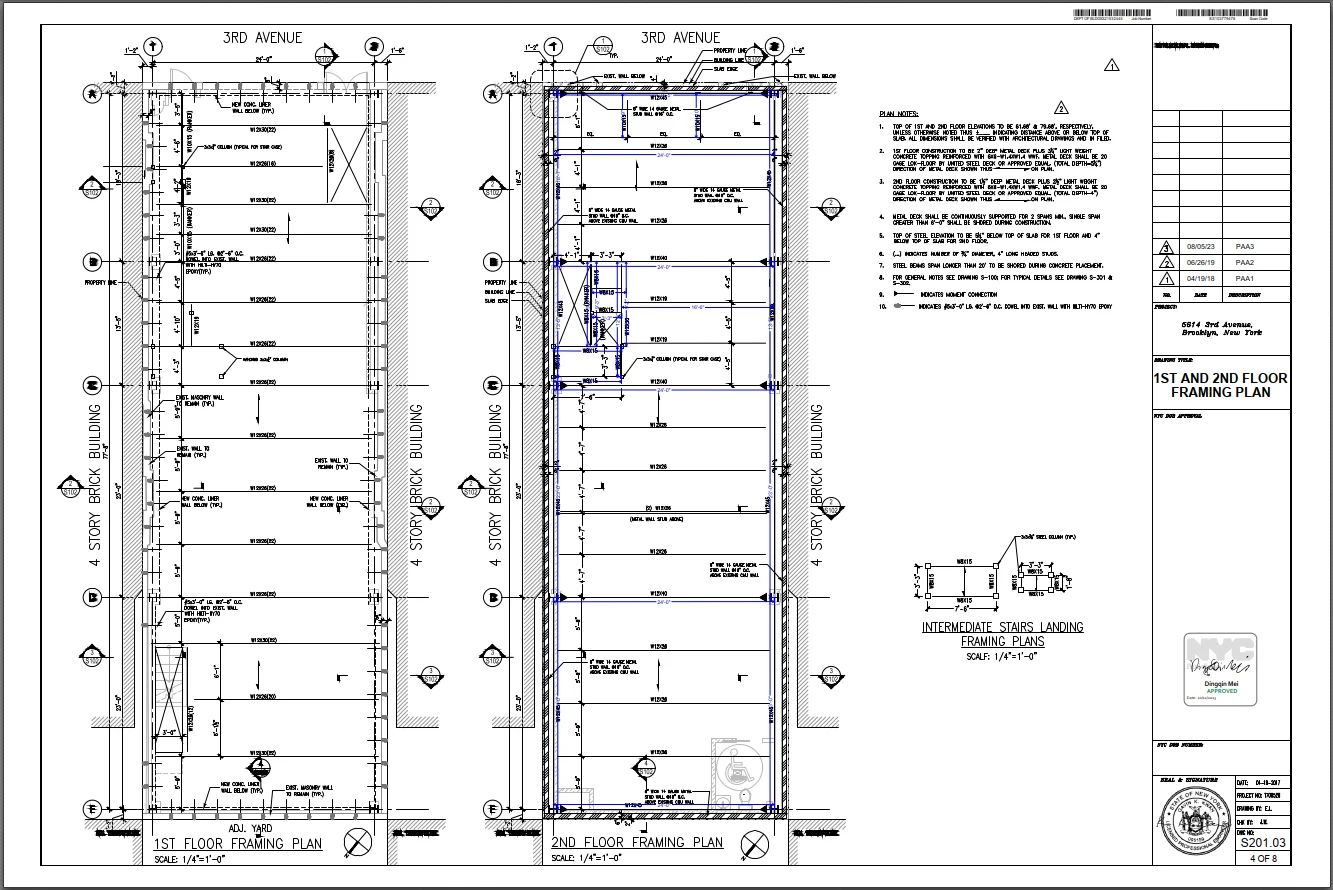 1st and 2nd Floor Framing Plan