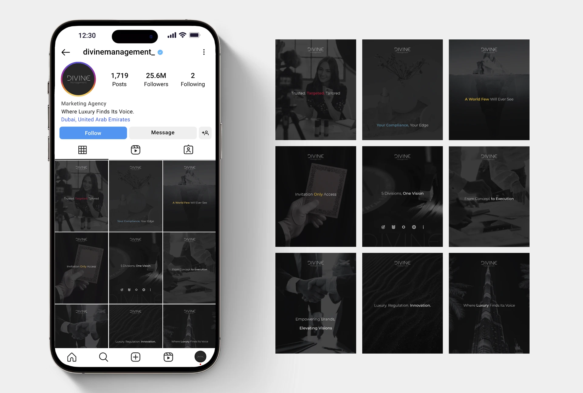 Divine Management - IG Feed Grid