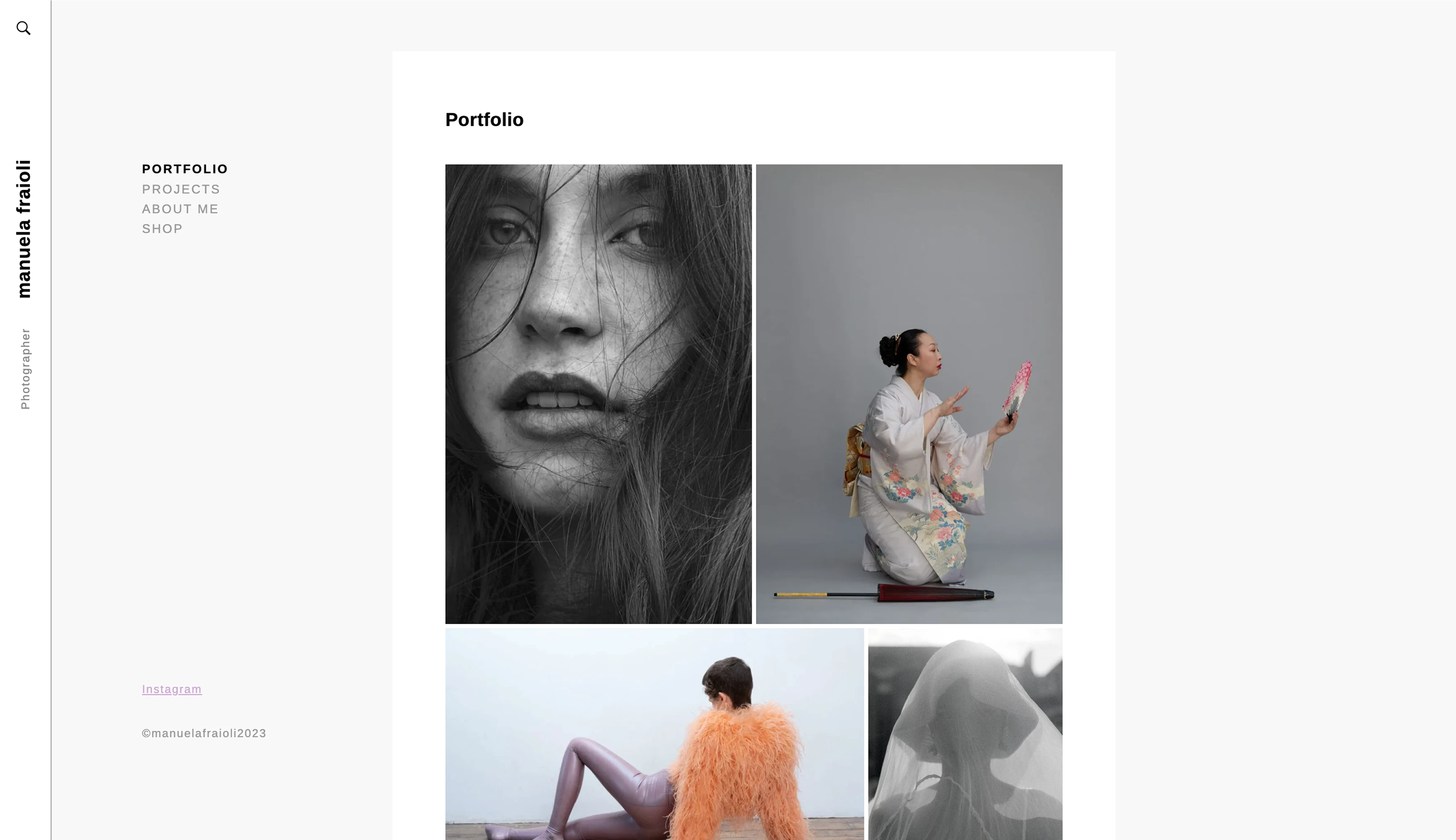 Masonry gallery home page to showcase her style directly