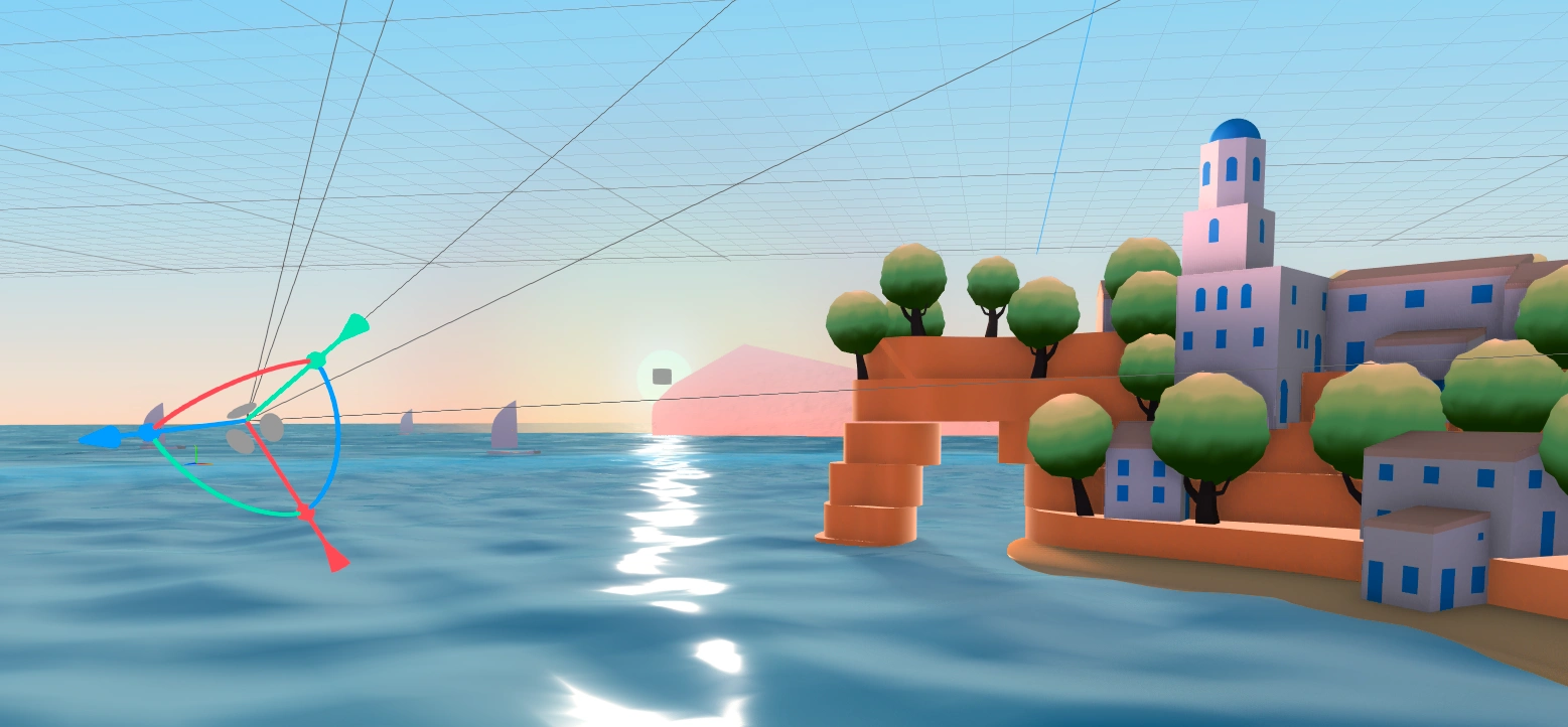 Tower with extra light. Looks more interesting and adding some flair to the scene.