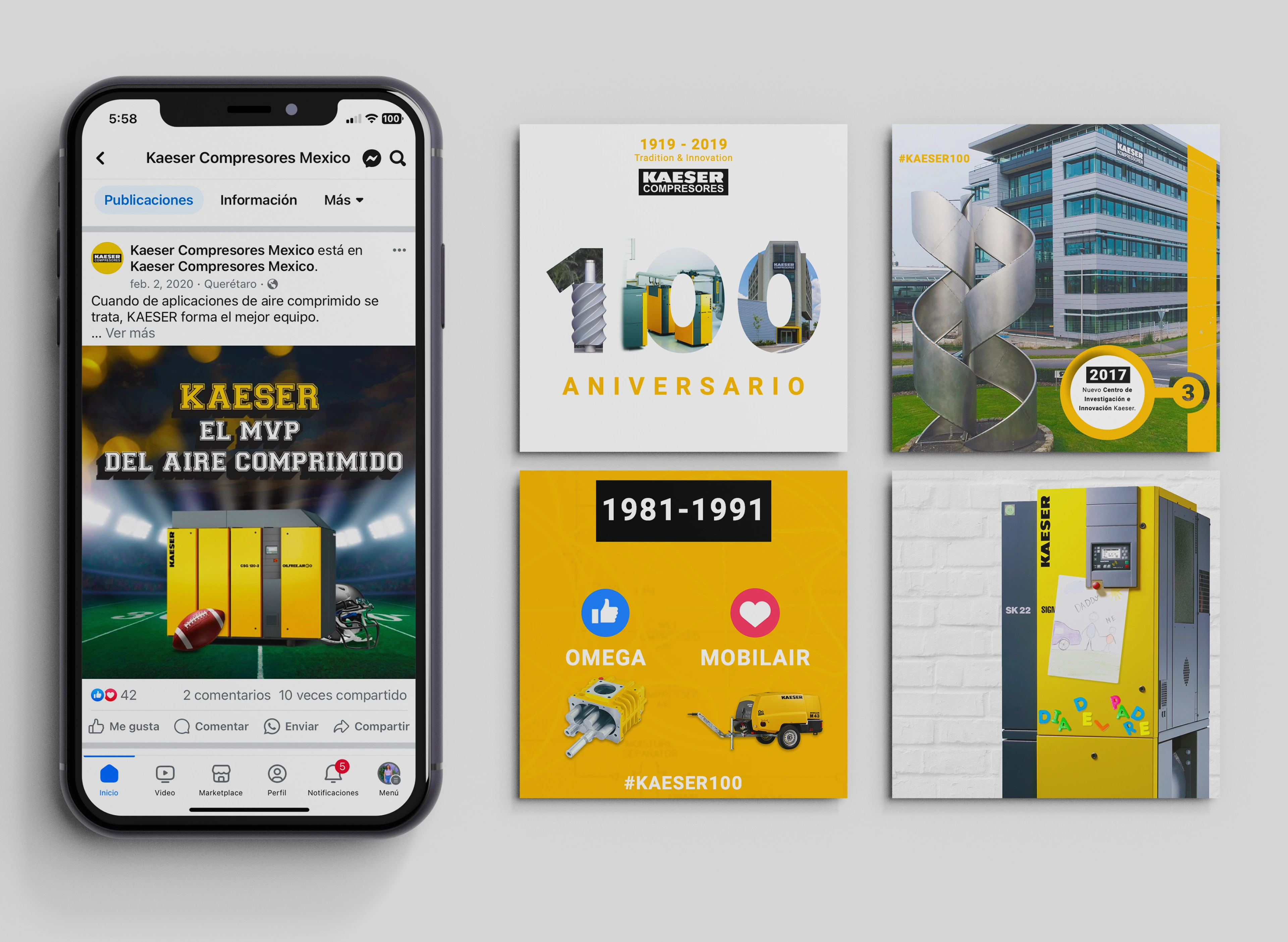 Social Media Management and design for Kaeser Compressors Mexico