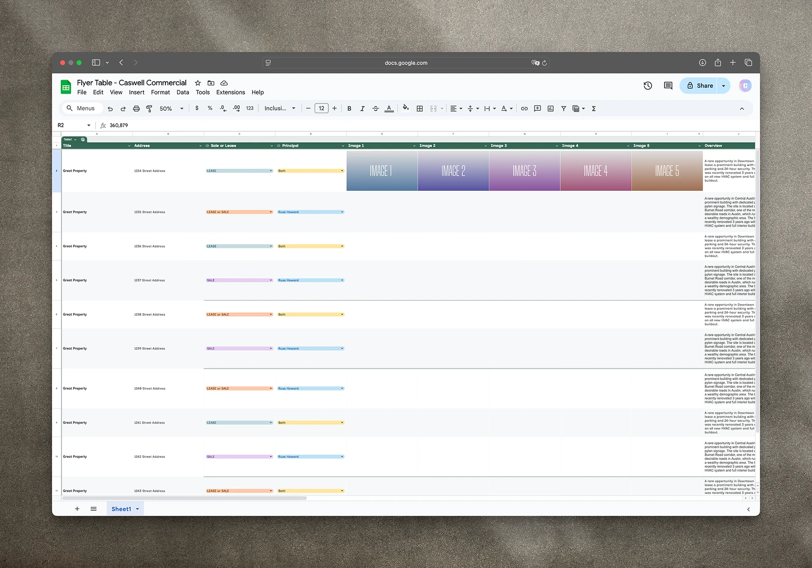 GoogleSheet's Table mapping to Figma Buzz layers.