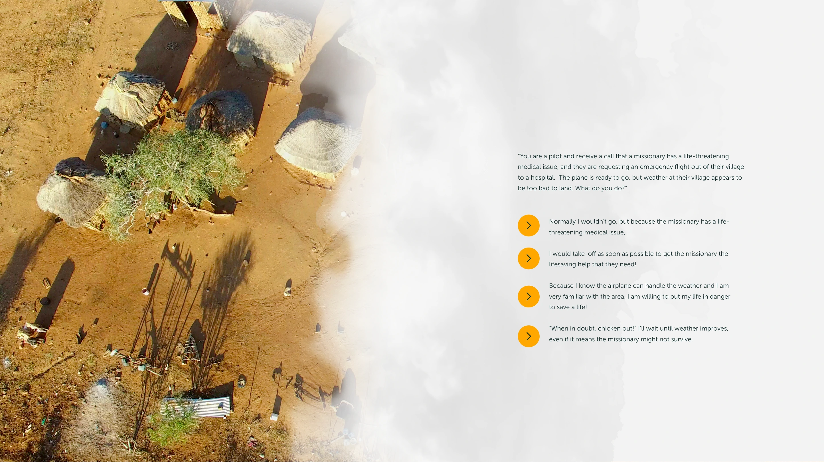Aerial view adds nice variation