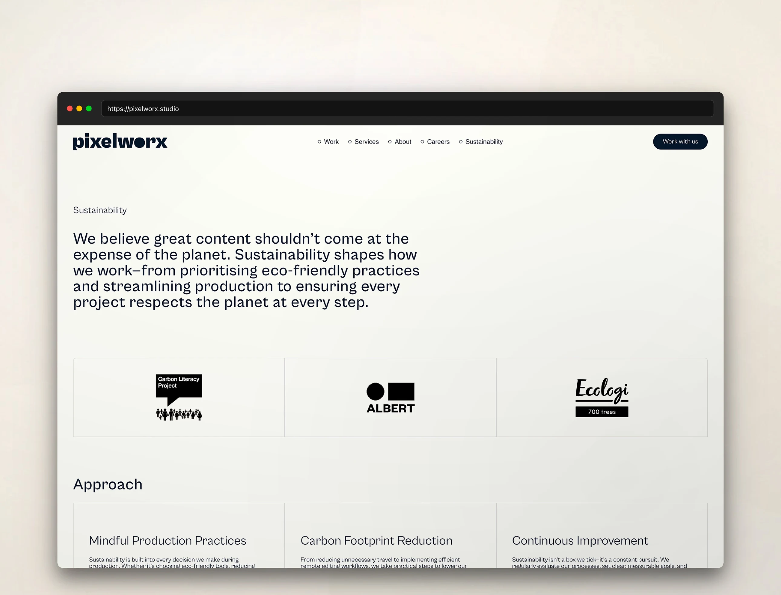 Sustainability page shot