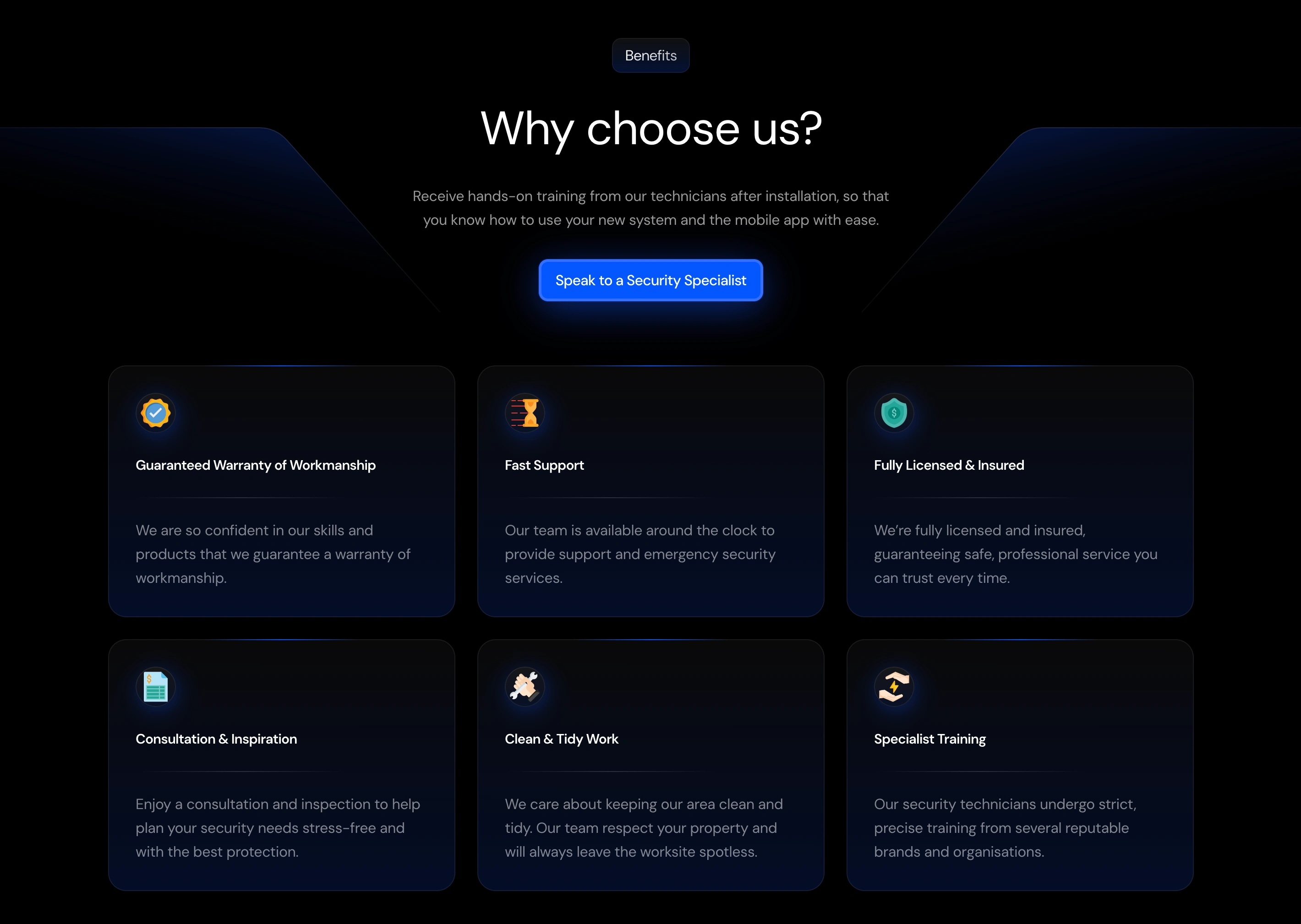 Why Choose Us / Benefits section