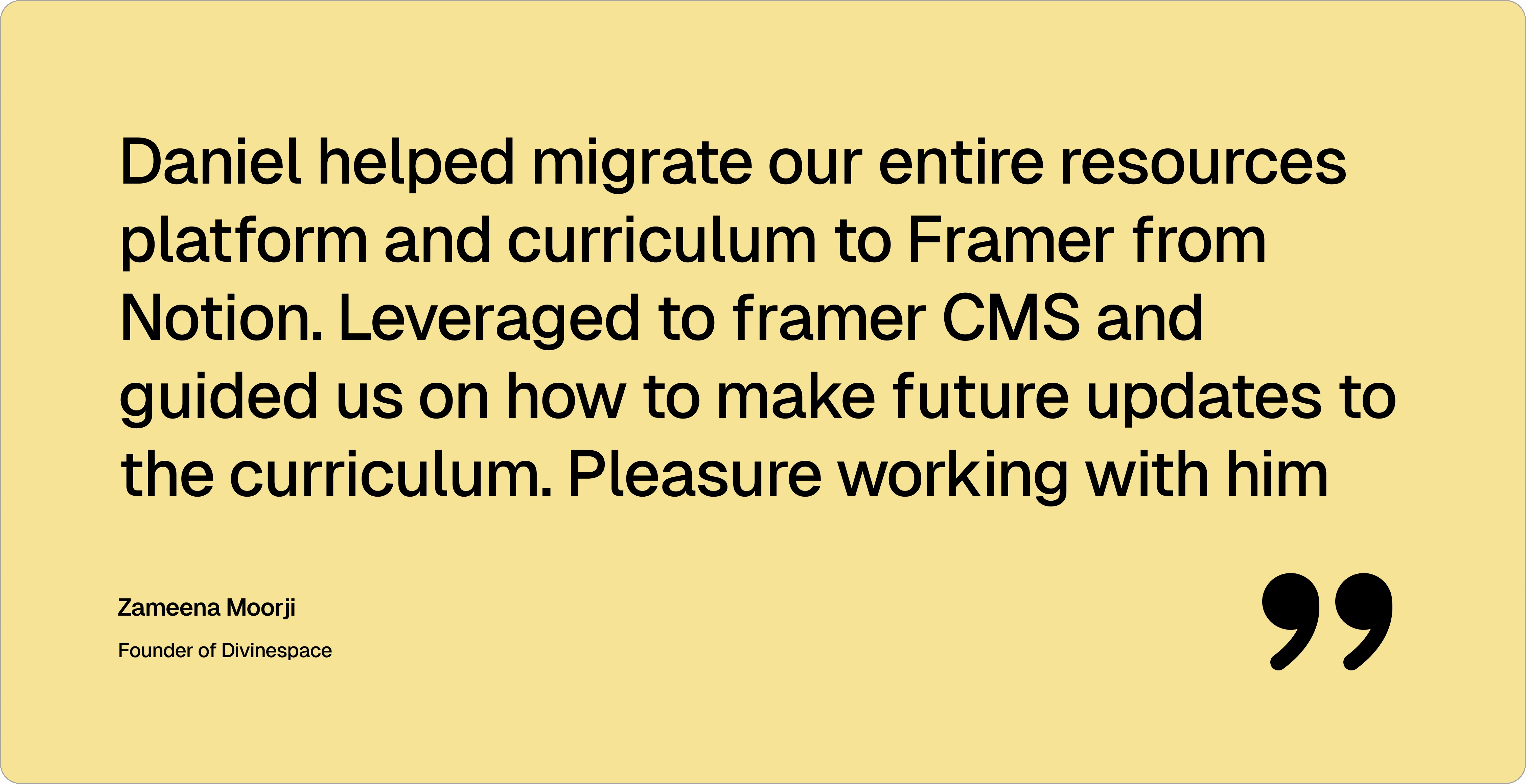 Testimonial From Client