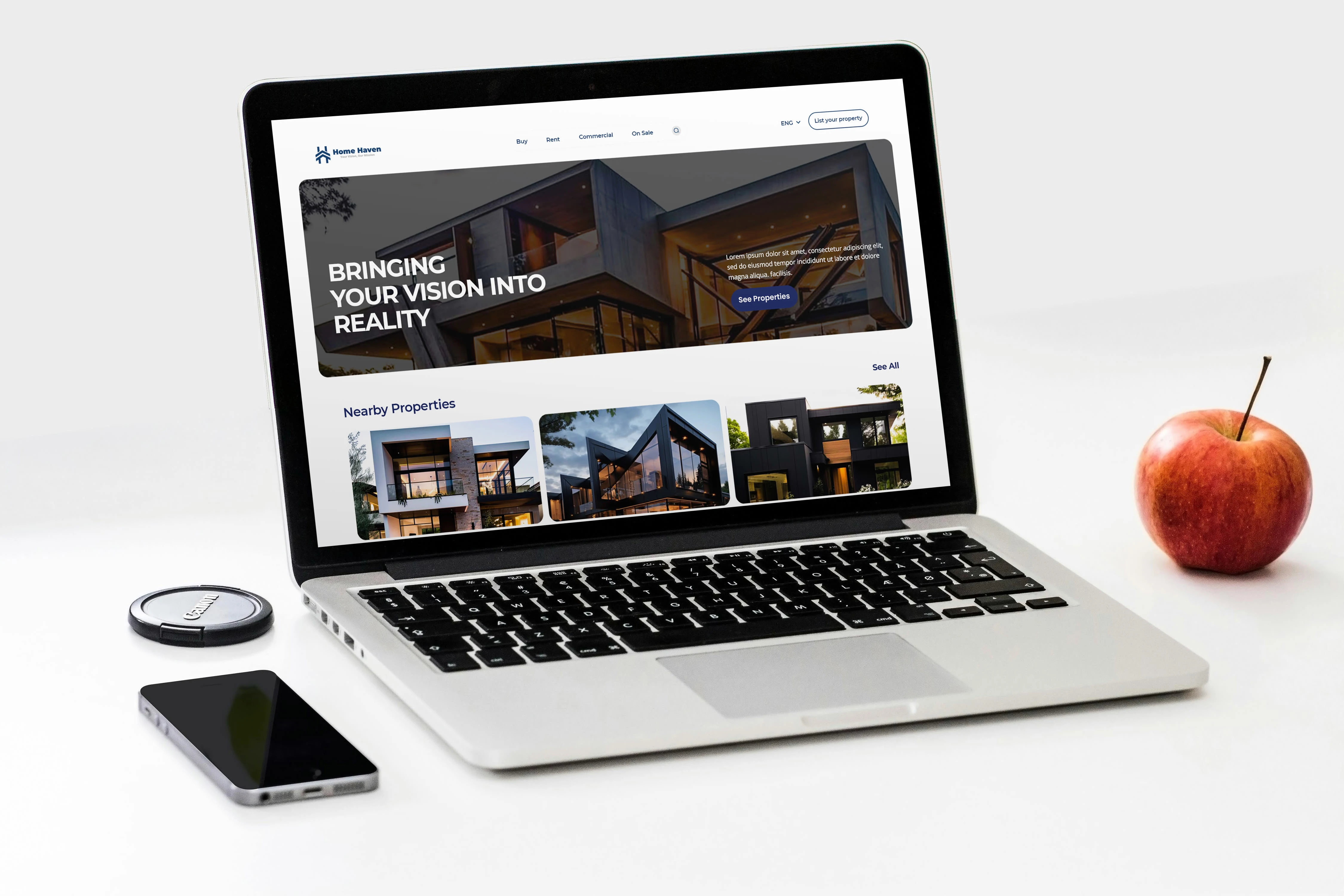 Laptop Viewport - Home Haven's Website