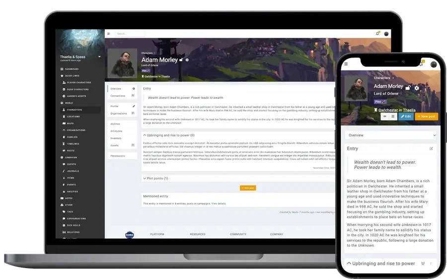 An example from Kanka.io, go support their amazing product!! 