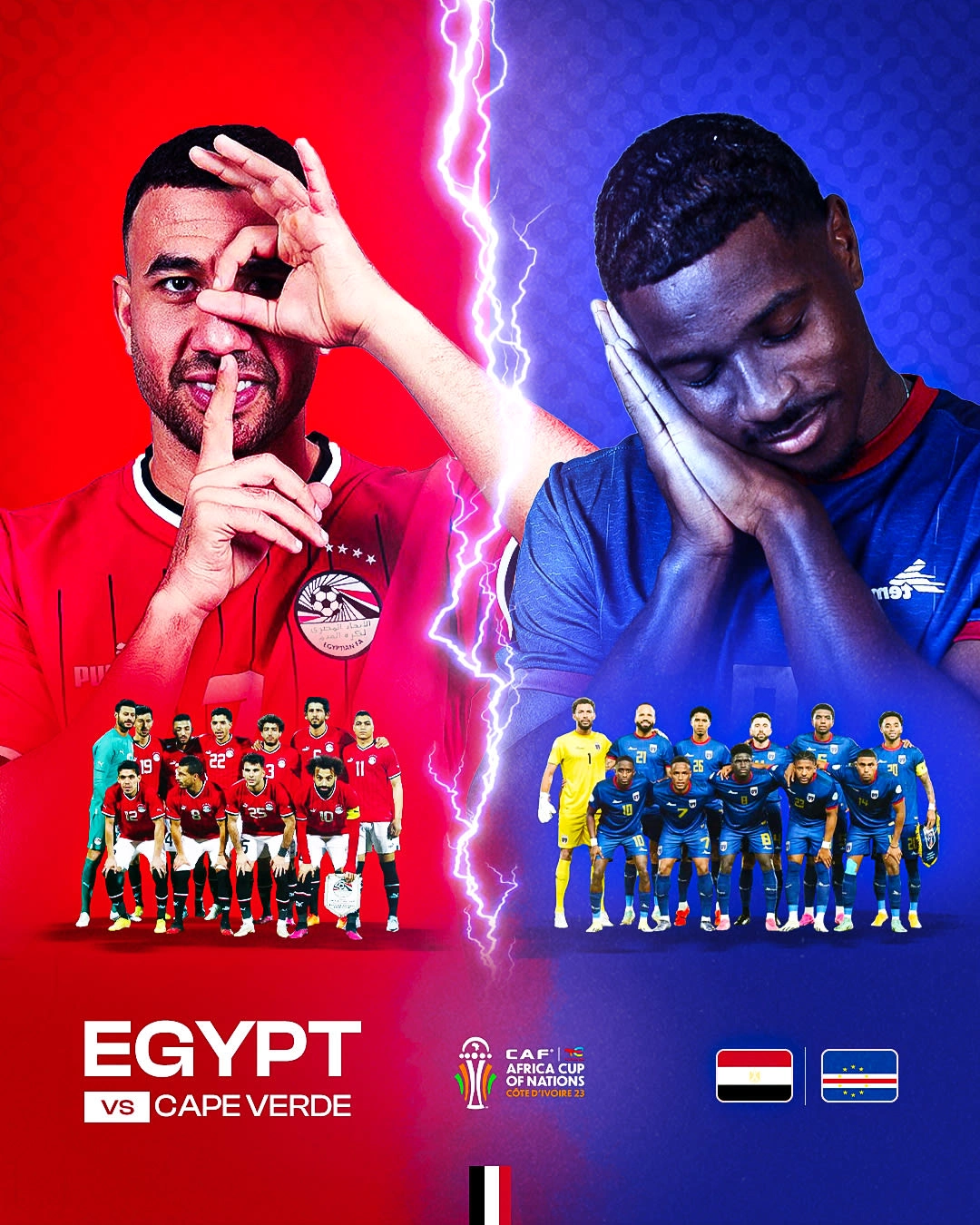 Egypt vs Cape Verde matchday design during AFCON 2024