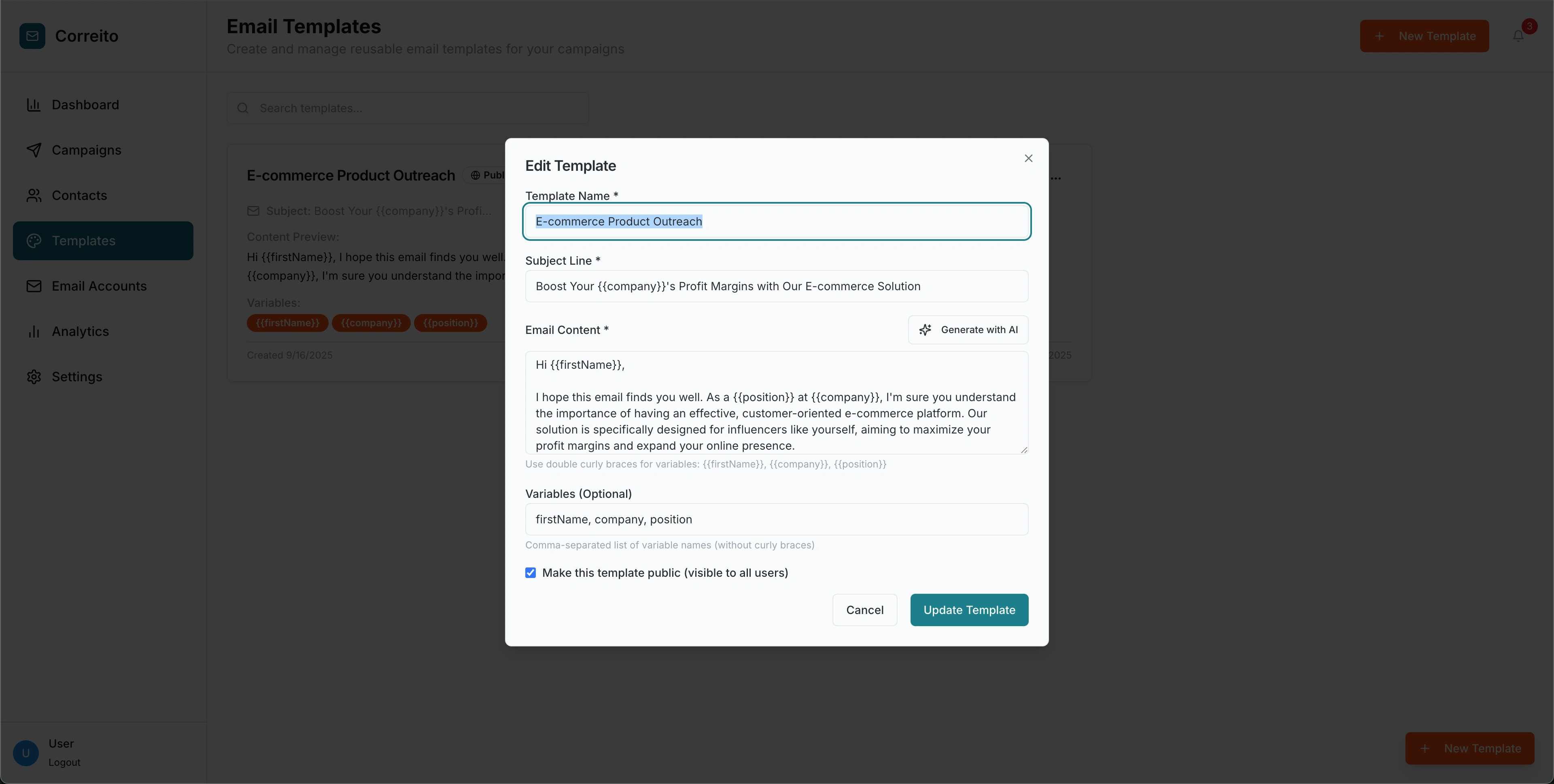 Email Template