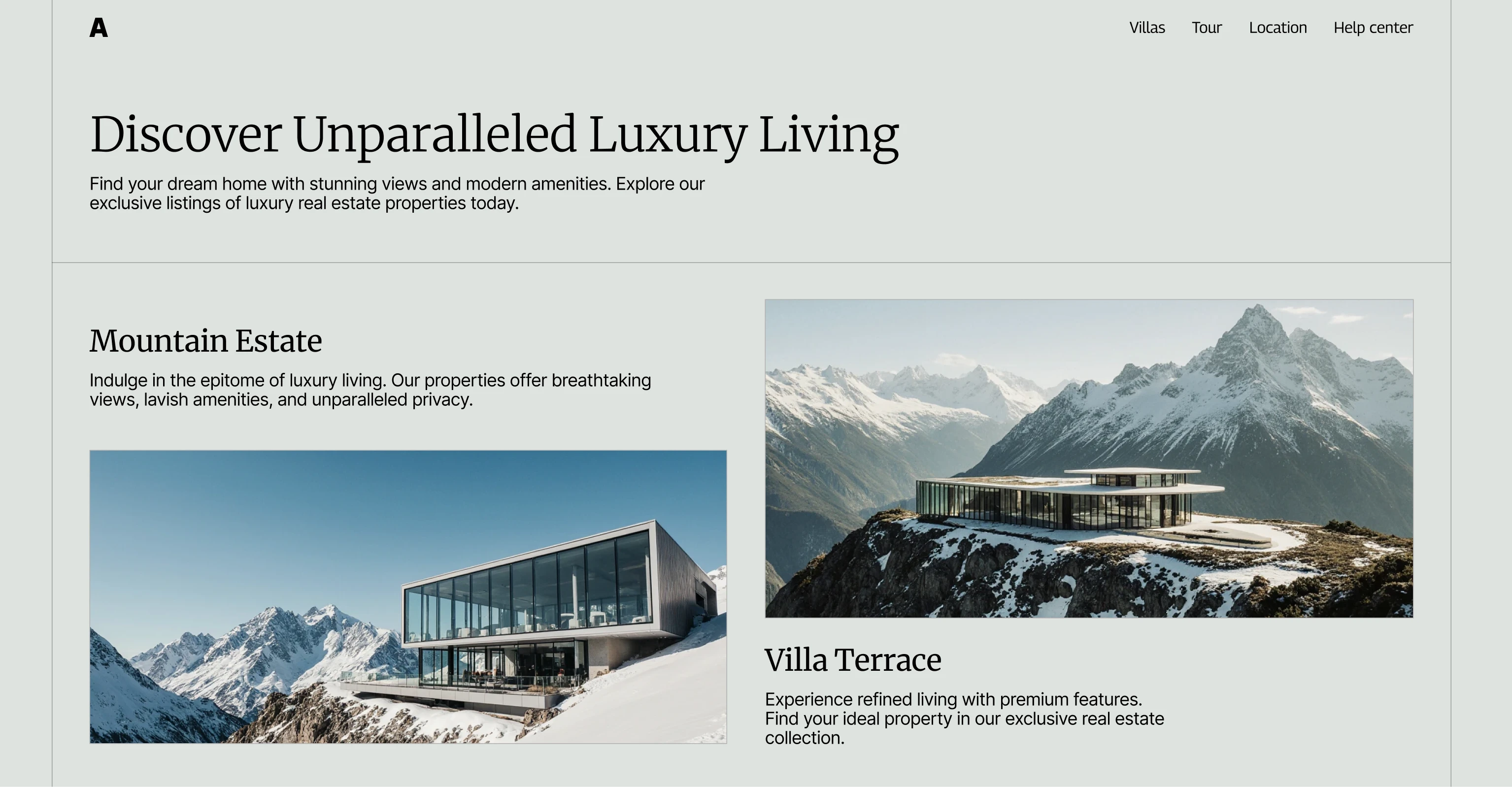 News section for real estate website