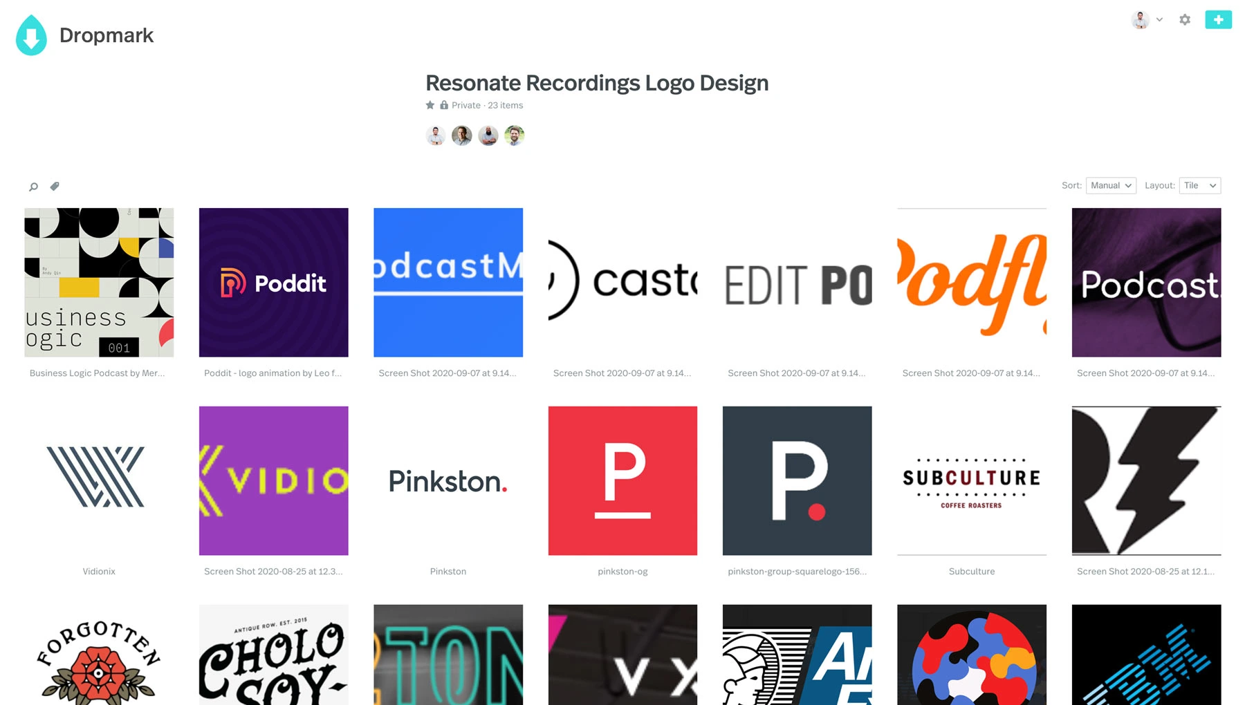 We used a Dropmark board to collaborate and collect things we liked and disliked.