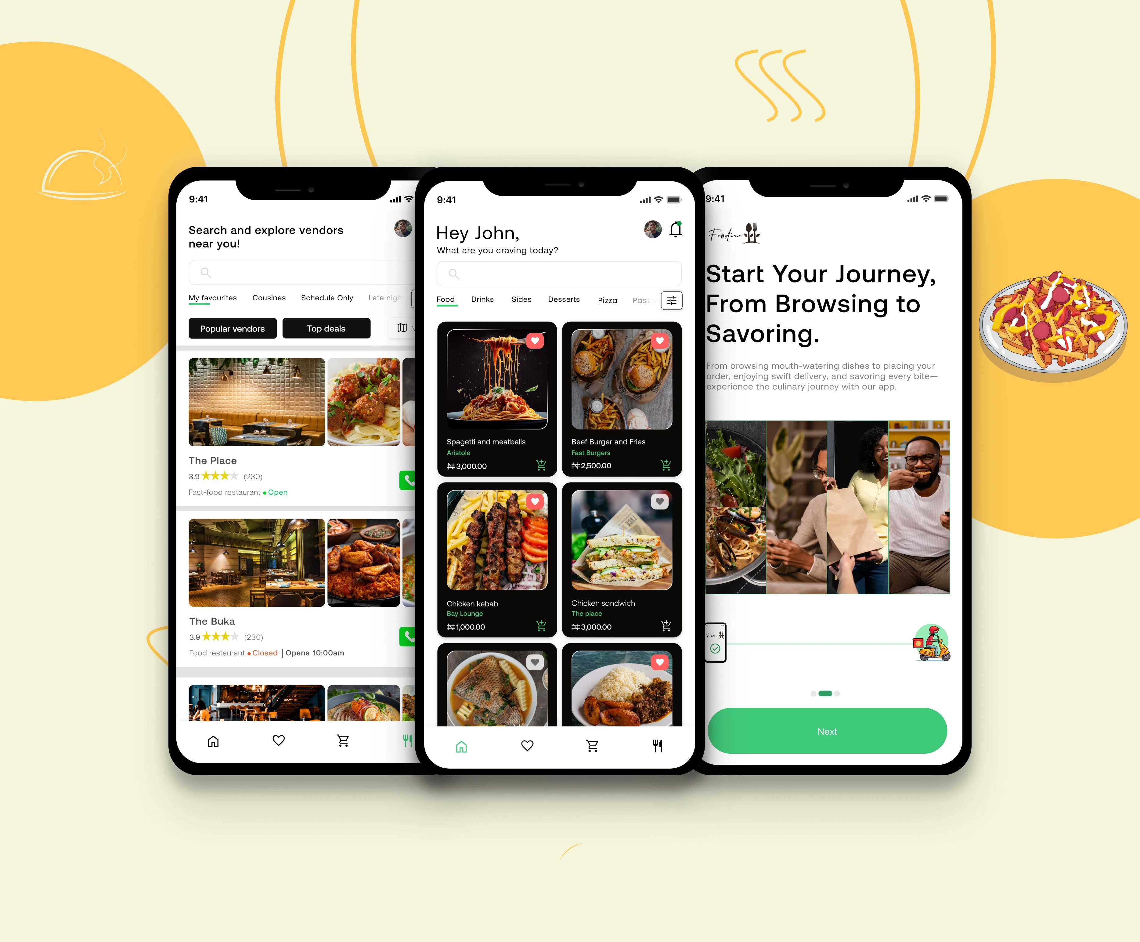 UI Design of  Food delivery mobile Application