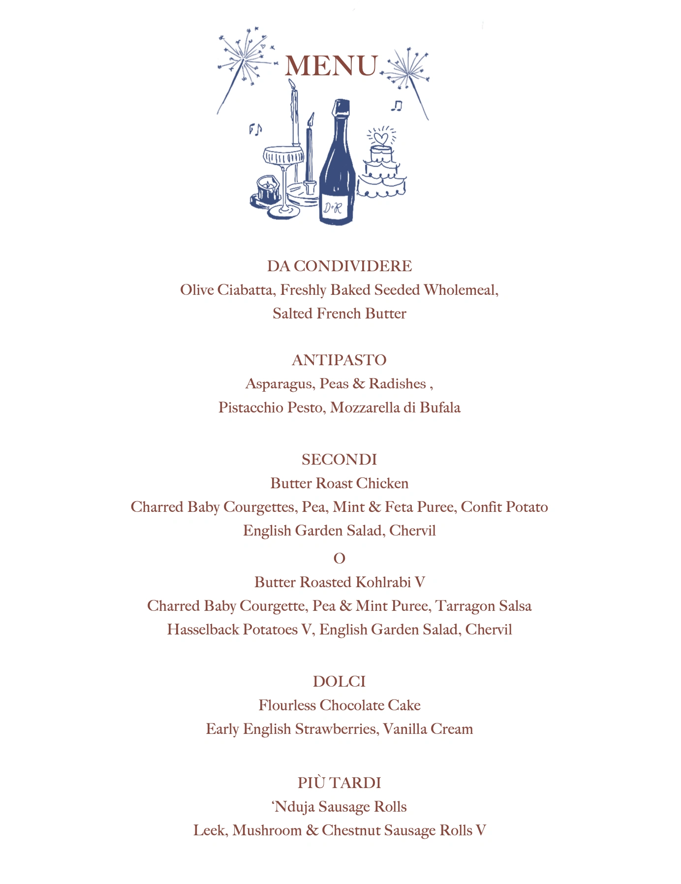 Wedding Menu