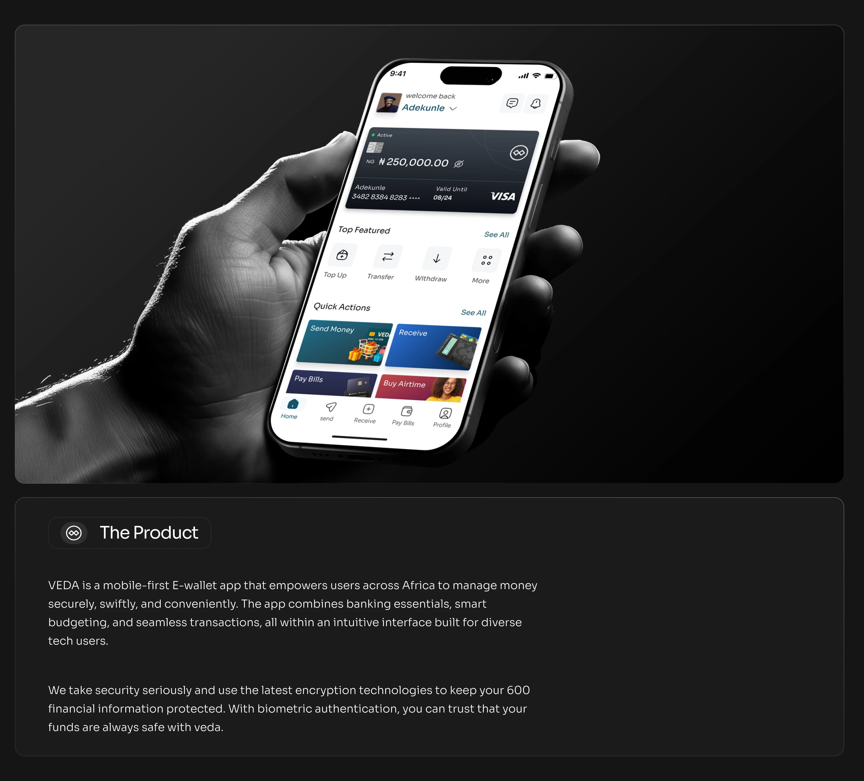 Veda  E-Wallet is designed to provide users with a convenient, secure, and seamless way to manage their finances.