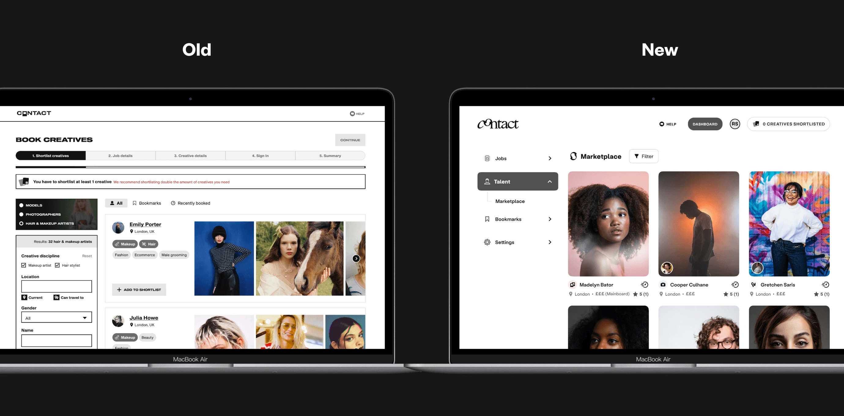 Creative shortlisting, before and after