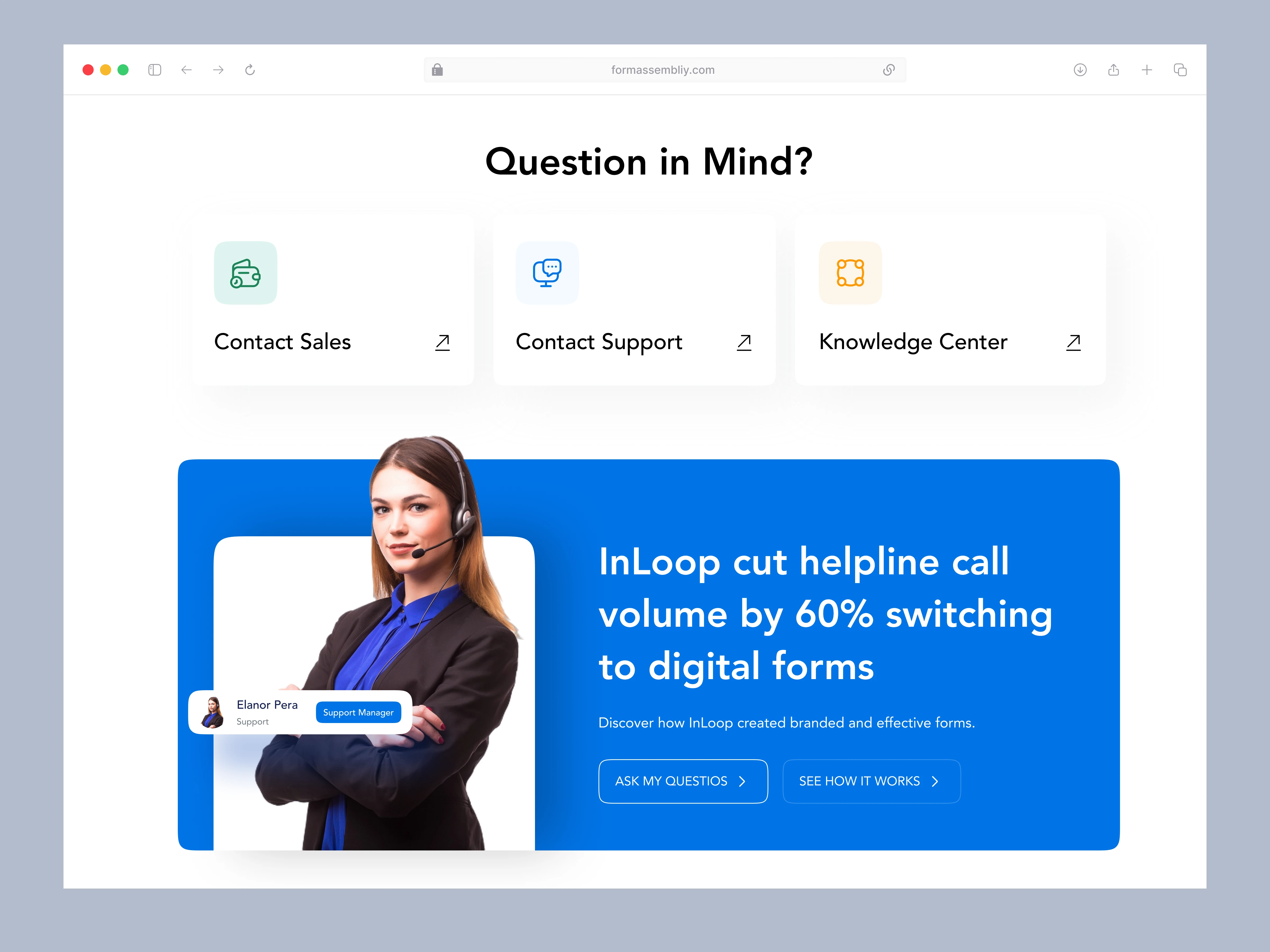FAQ's ans Support Section Design