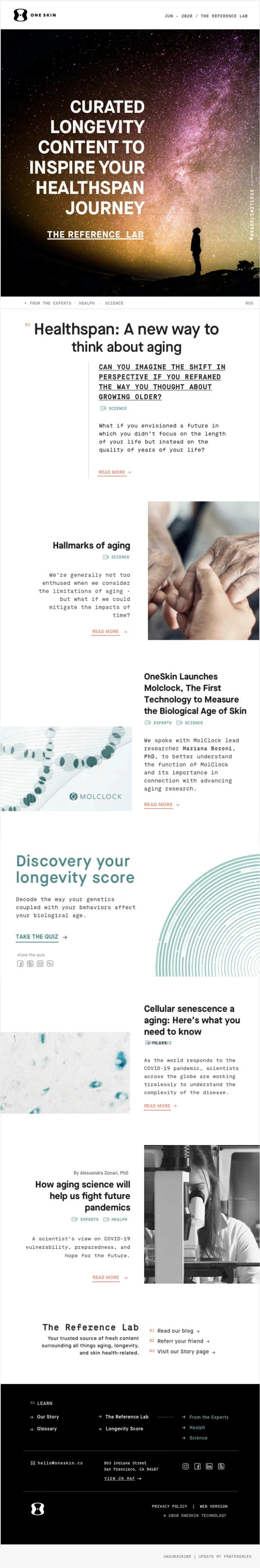 Blog monthly email | OneSkin