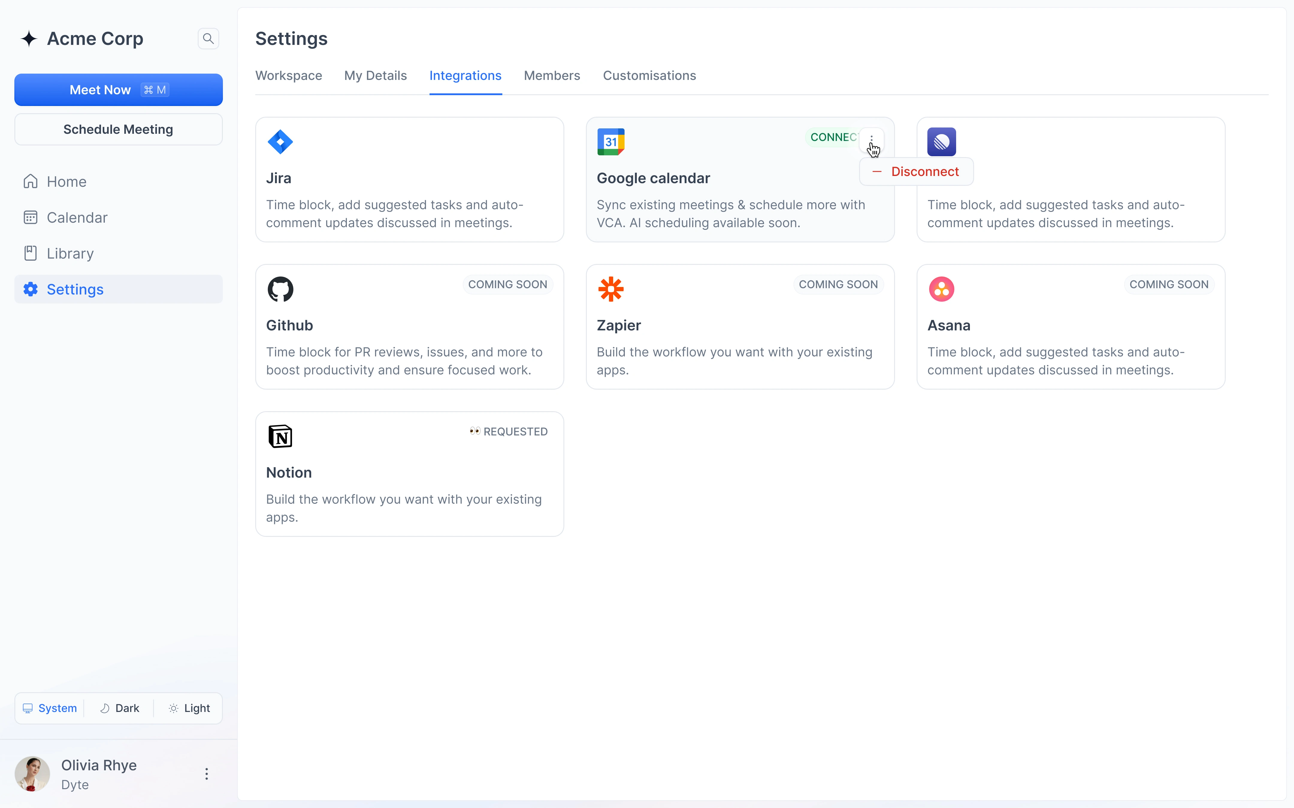 Seamless Integrations: Connects with tools like Jira and Google Calendar to consolidate workflows.

