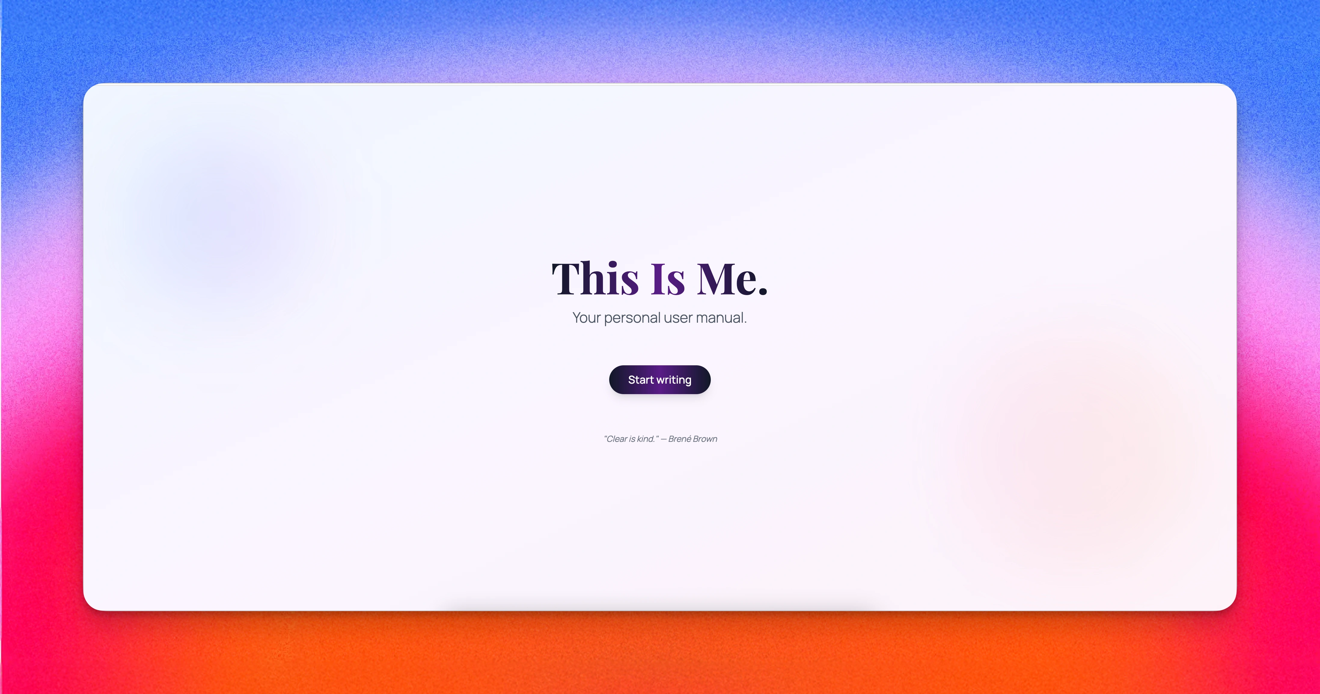 Welcome Page