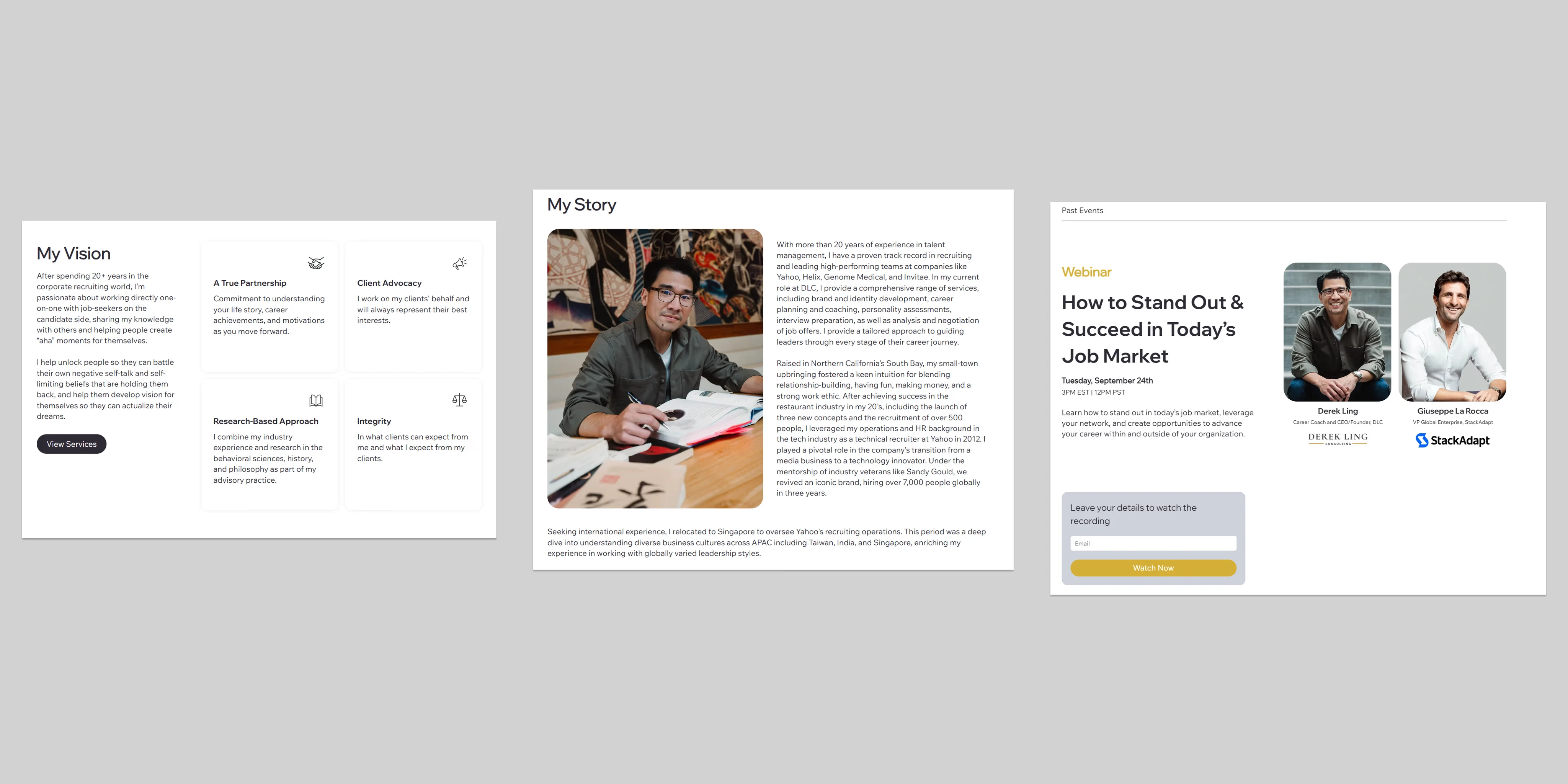 The new website design focused on better accessibility, card style sections to improve information organization, and proper CTAs and guidance for the users.