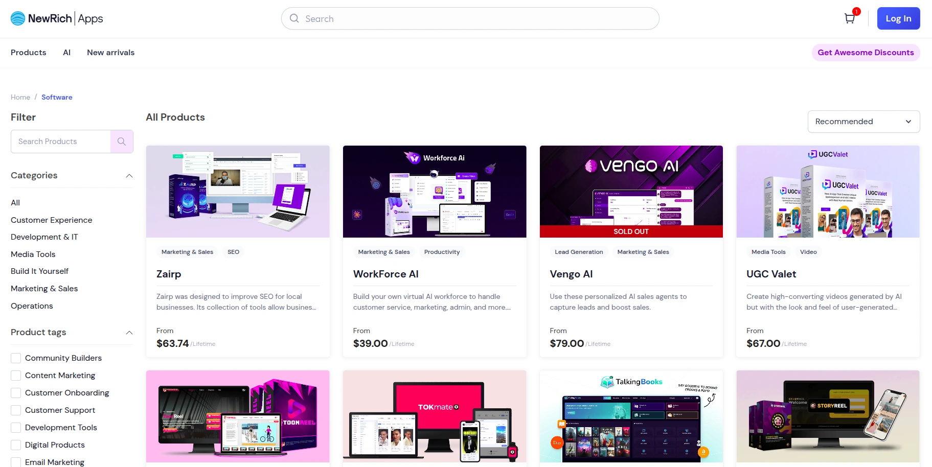 Product Listing Page