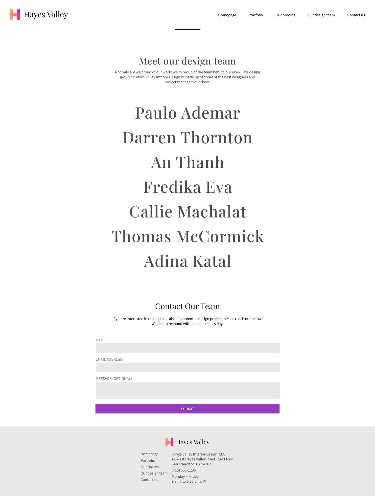 Team Page