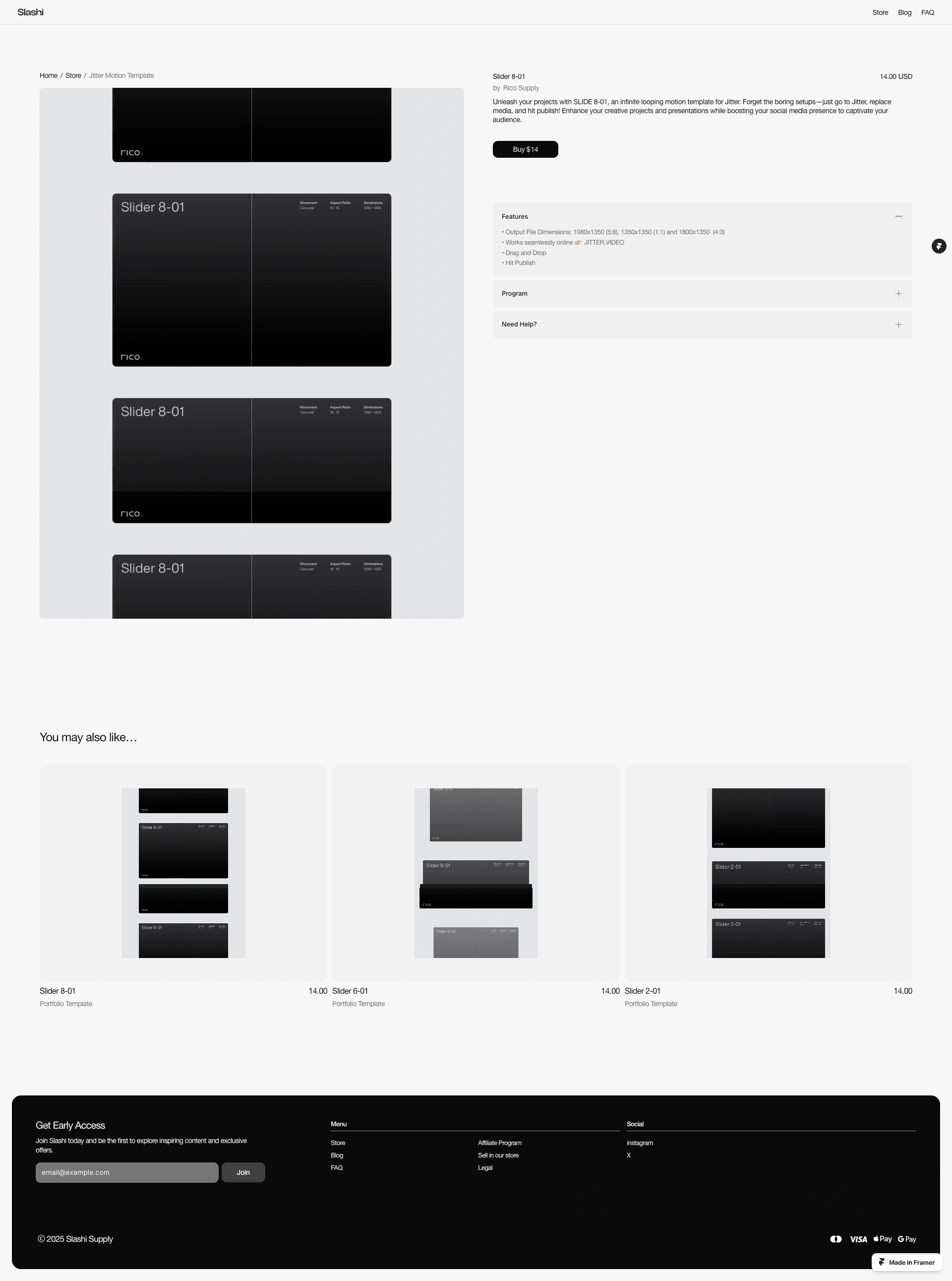 Slashi Supply - Shop Detail Page