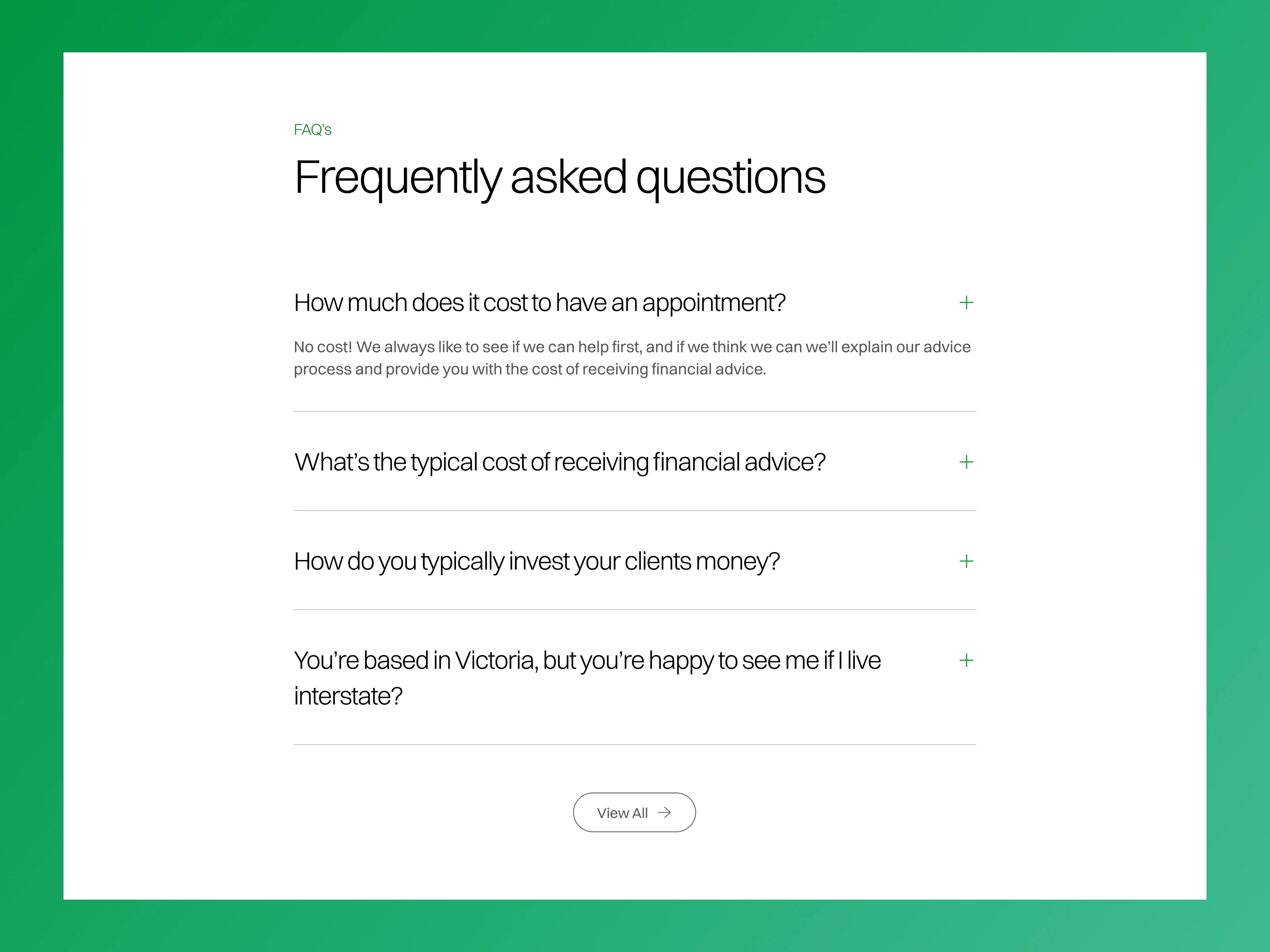 FAQ's