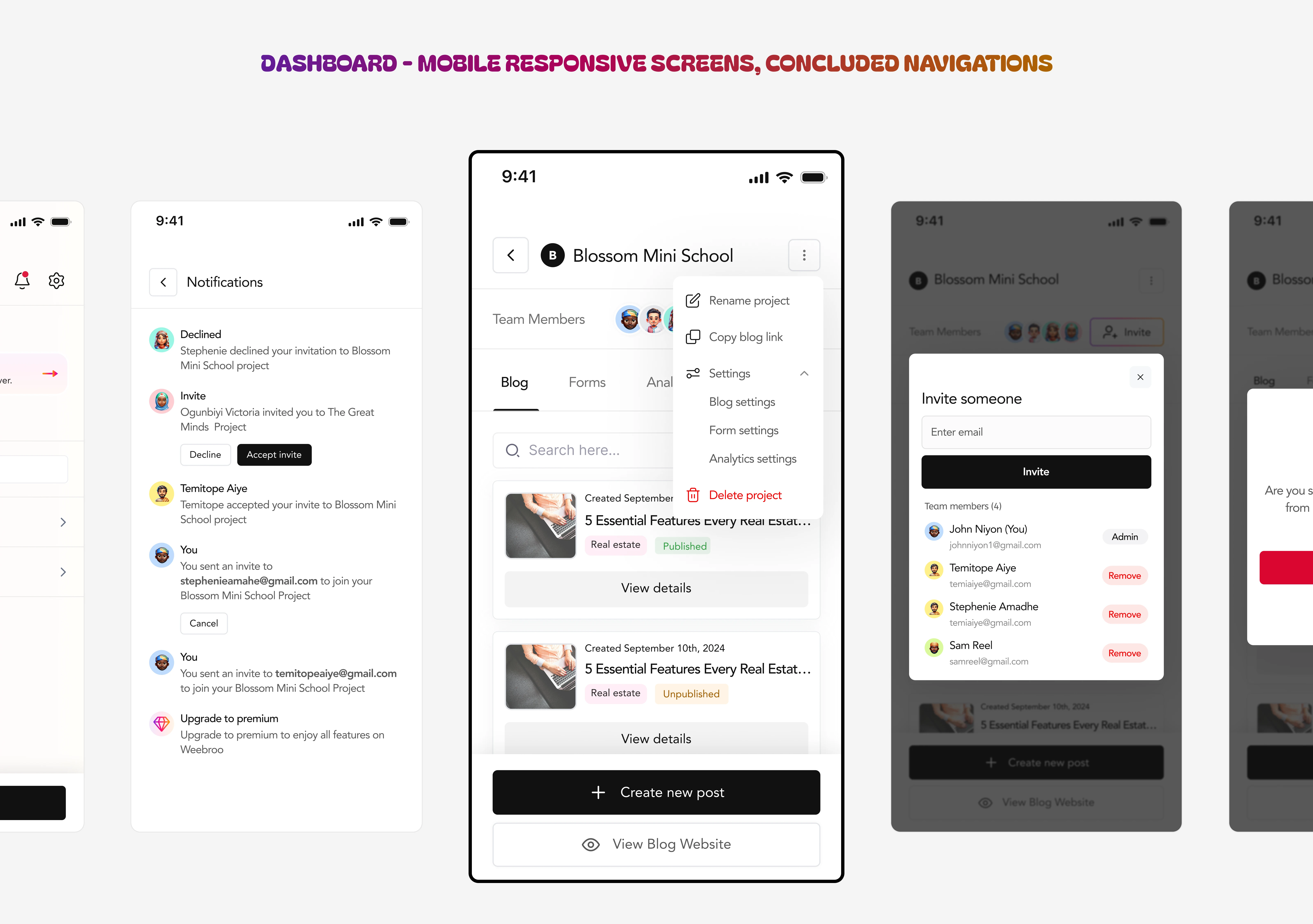 FINAL DASHBOARD ITERATIONS - MOBILE