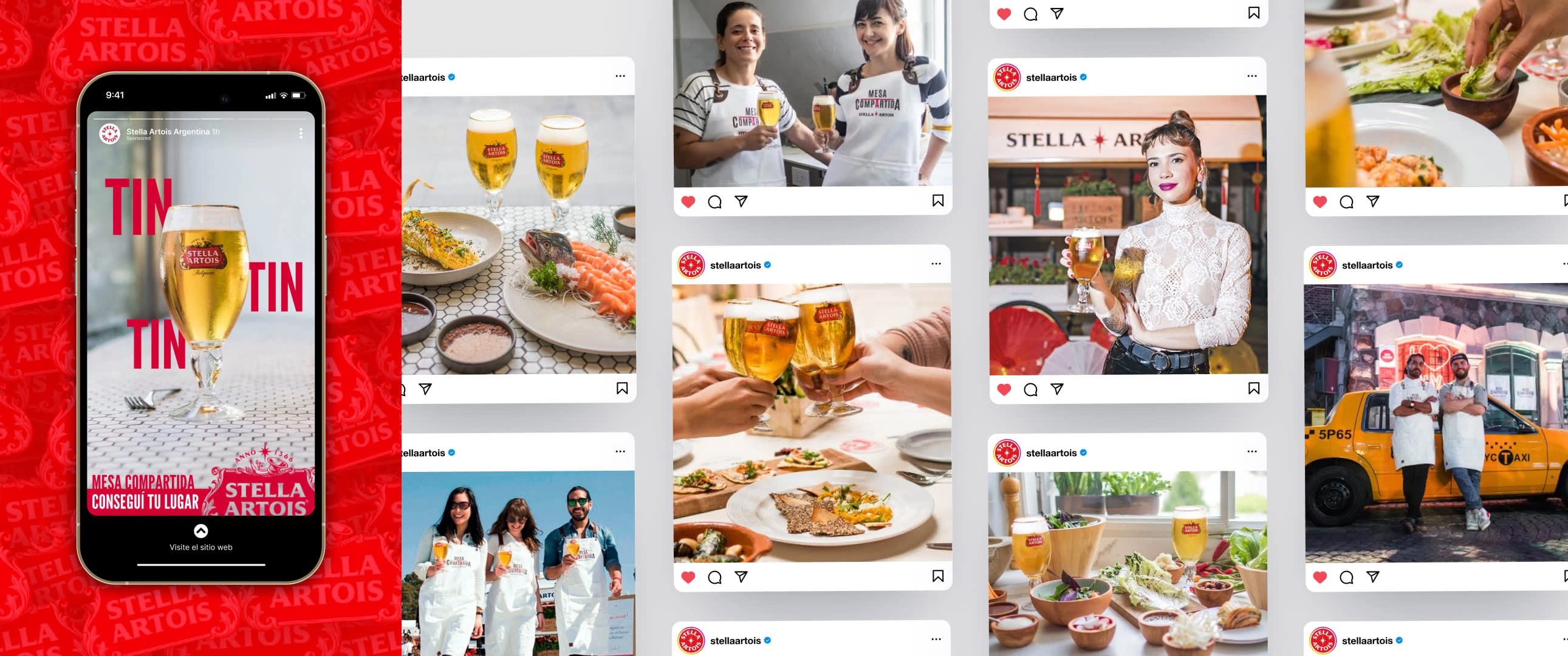 Paid assets and Social Media on Mesa Compartida by Stella Artois