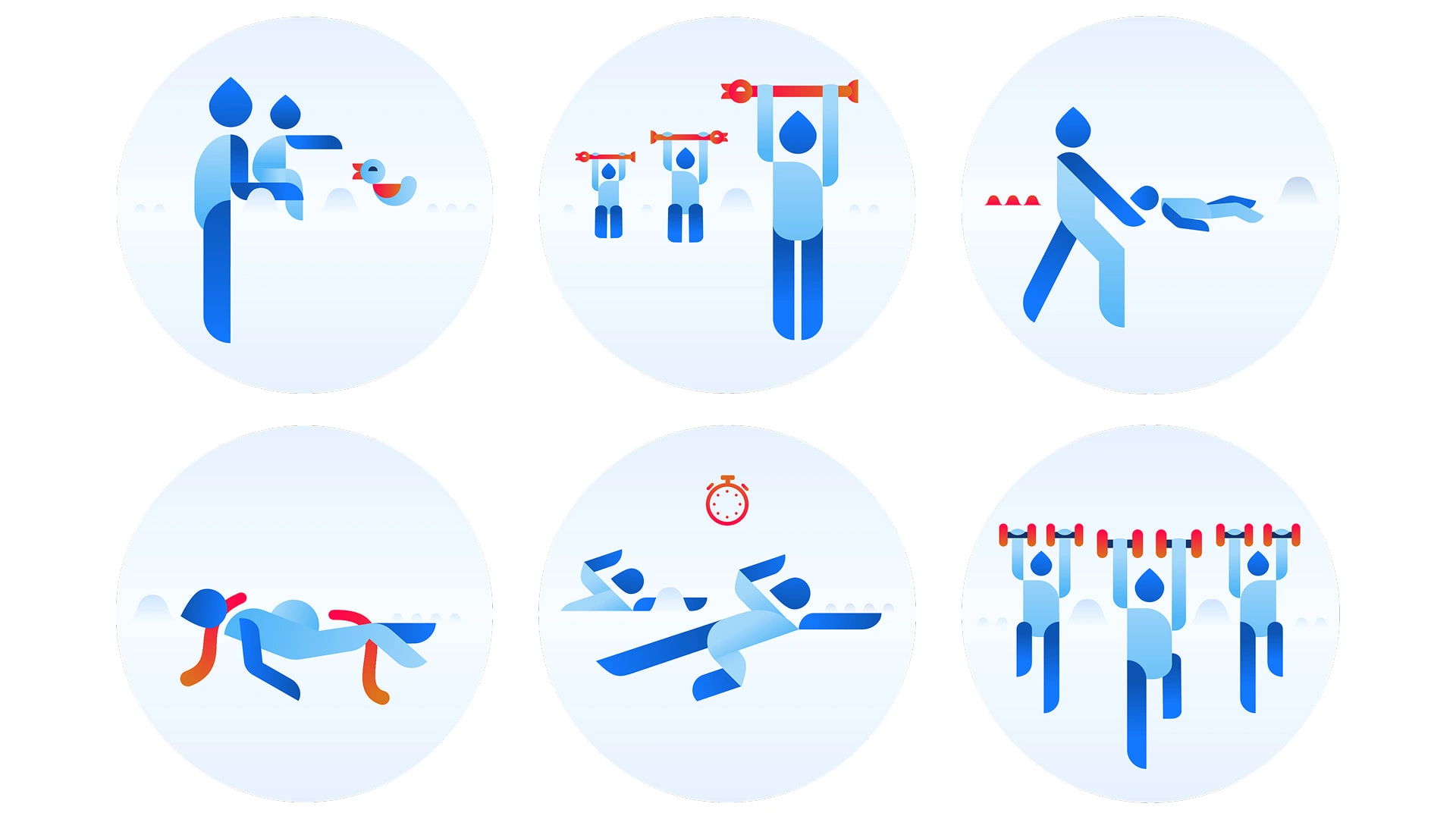 Custom illustrations for different training methods