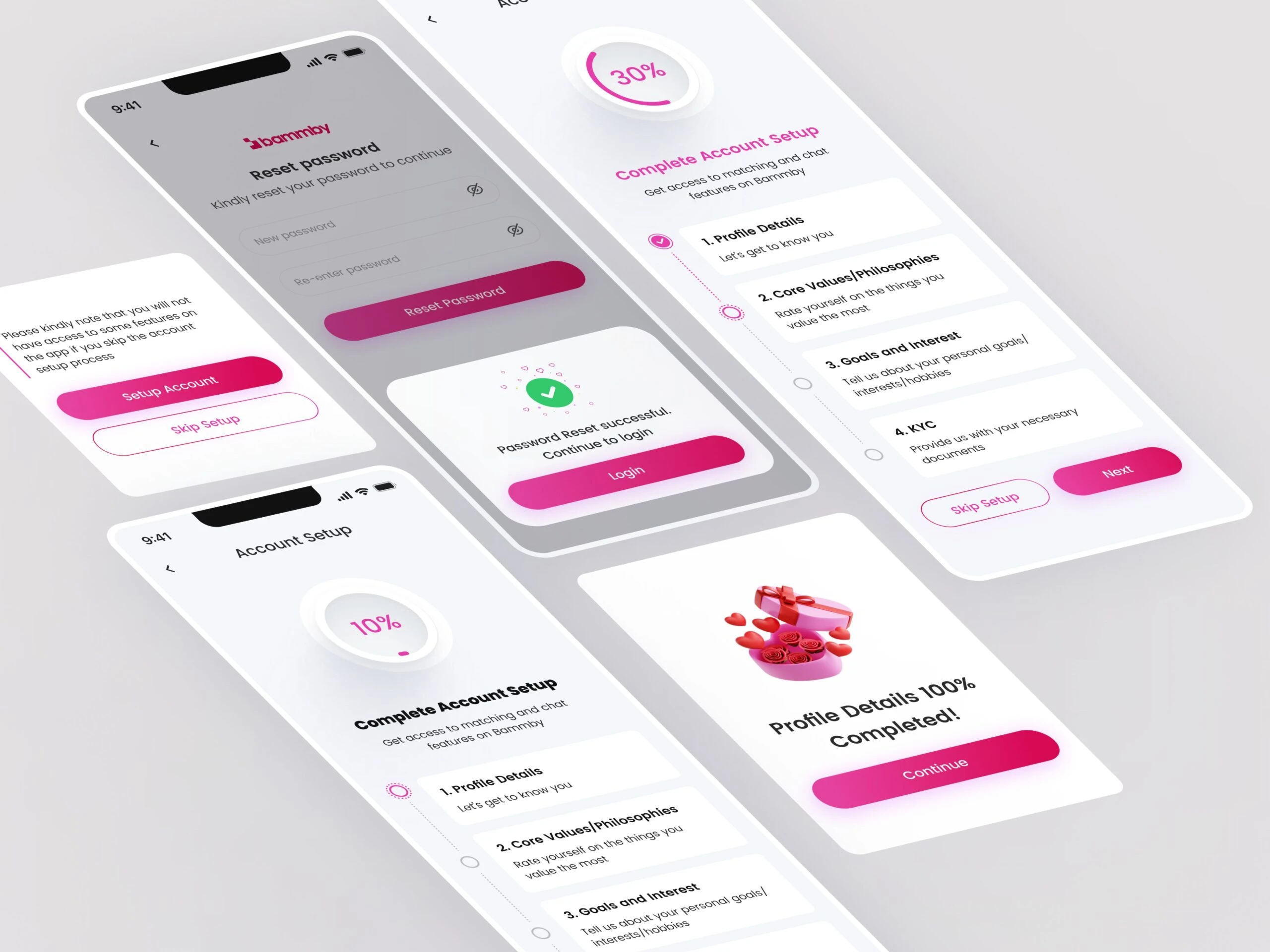 Bammby Onboarding Screens