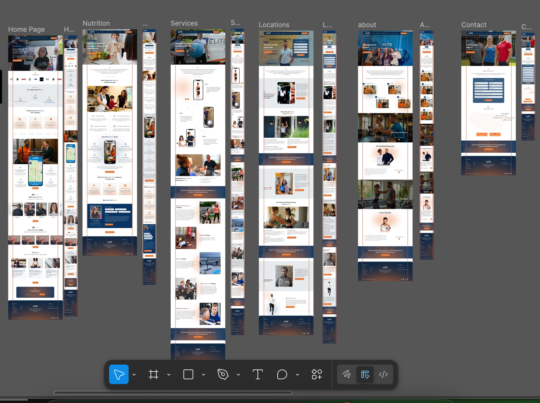Figma file UI design for Elite 