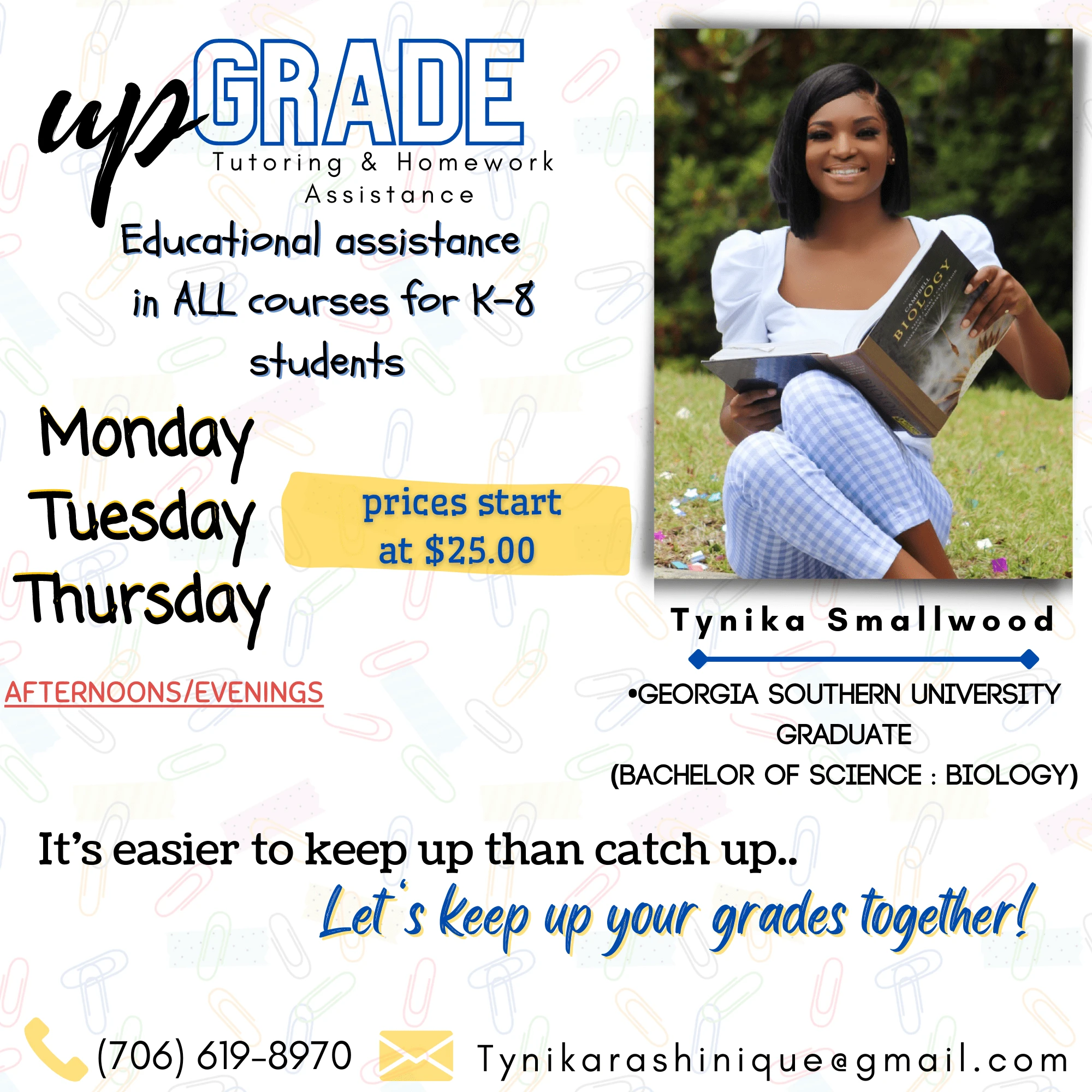 Tutoring promotional flyer