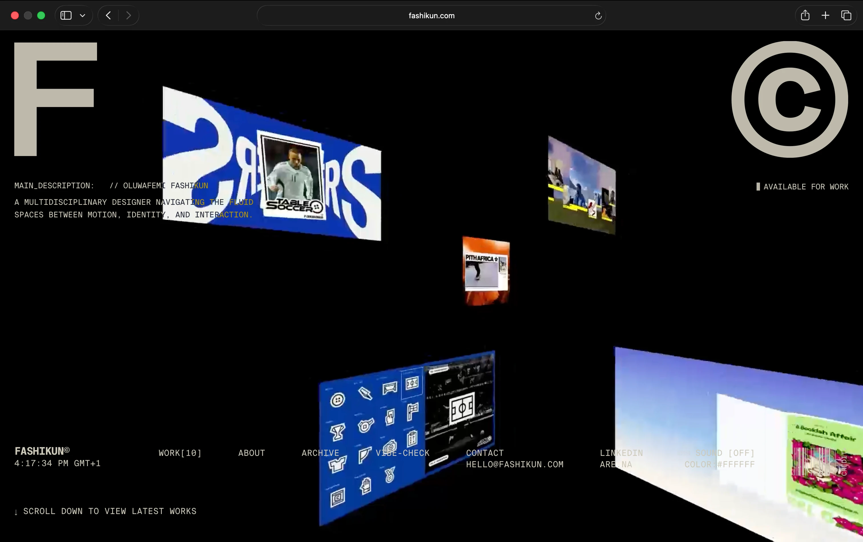 Fashikun Portfolio Homepage
