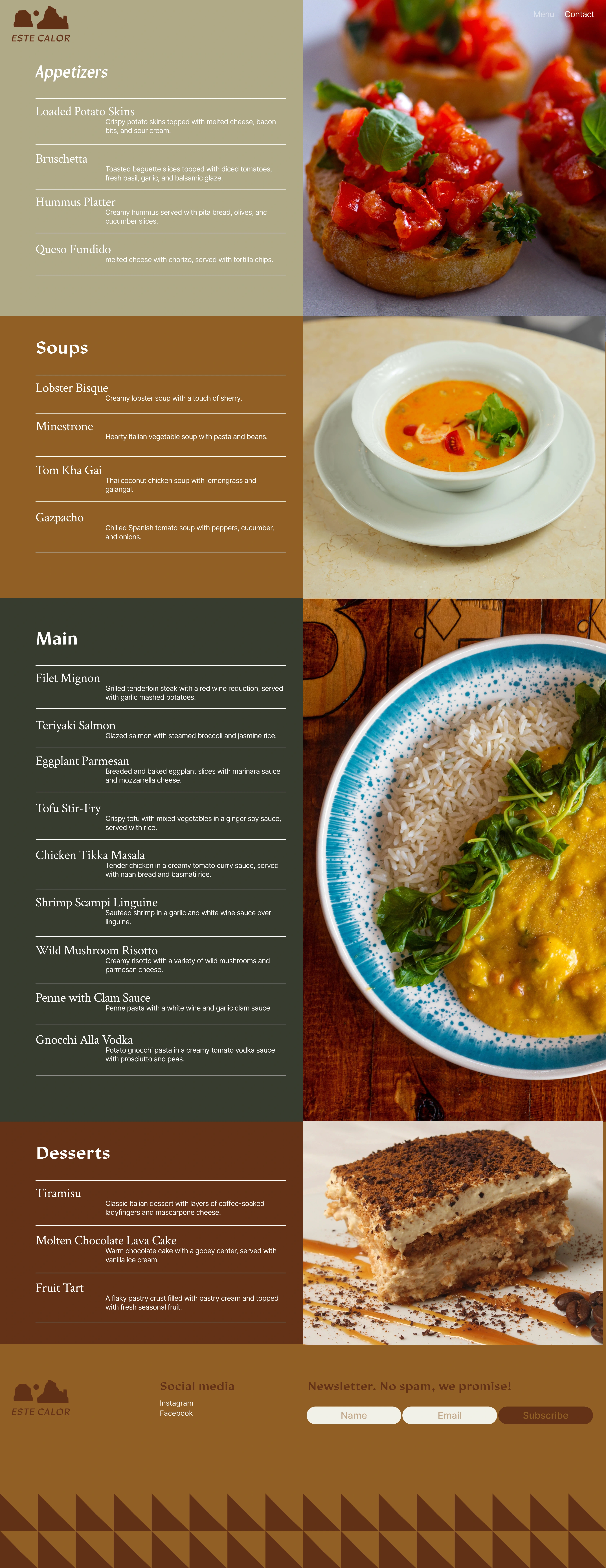 Menu Page