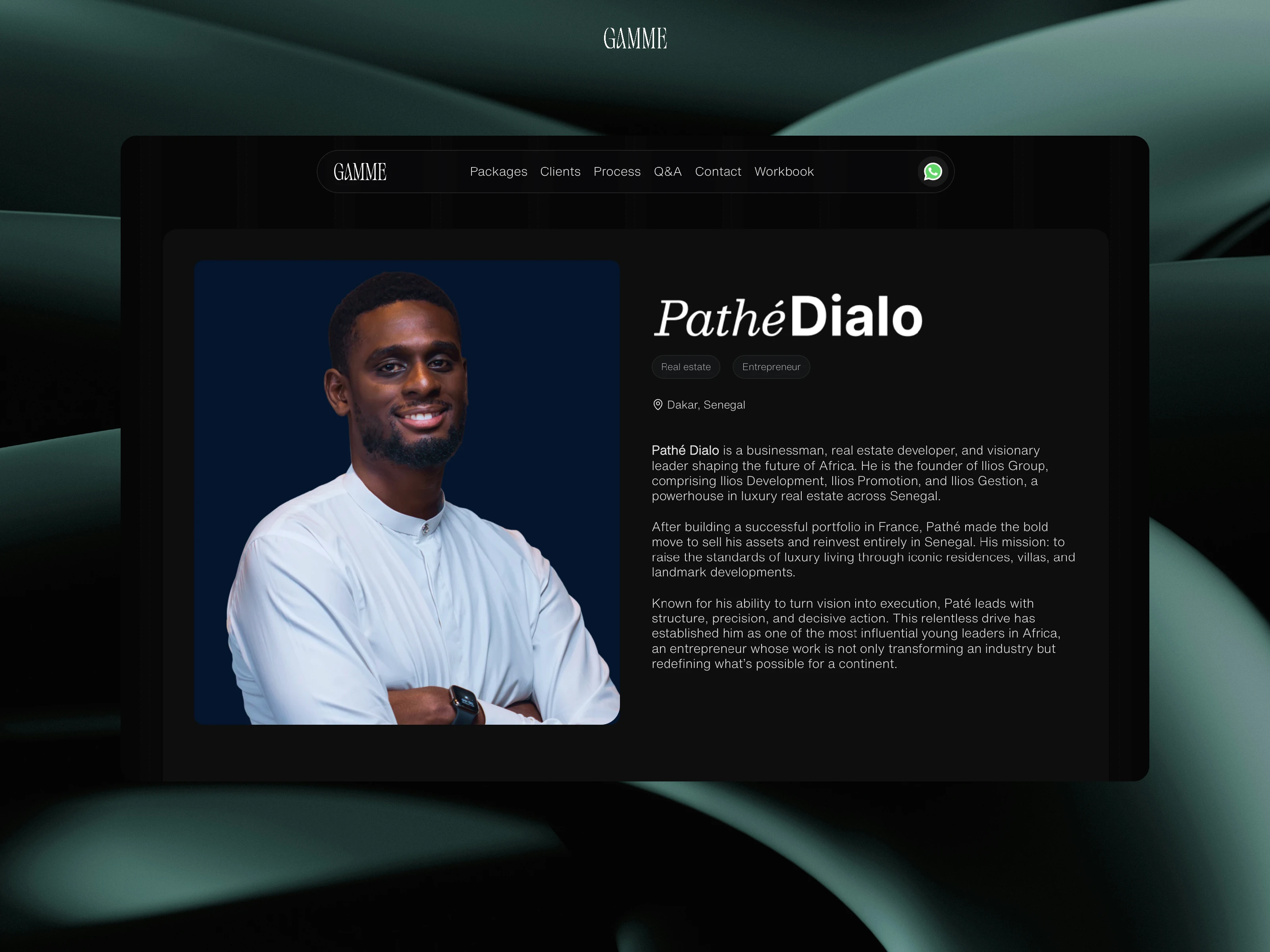 Client page header