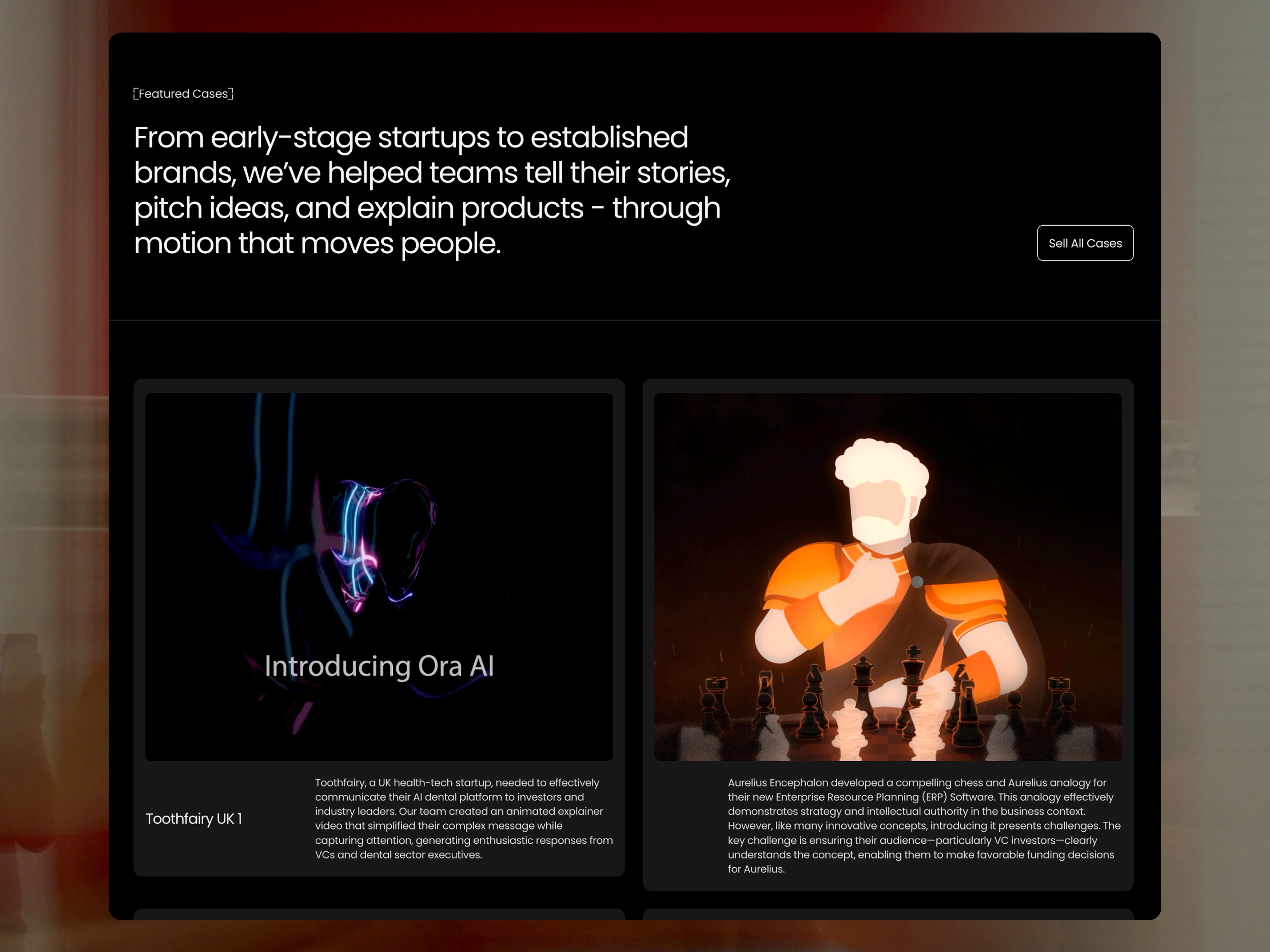 Featured cases section