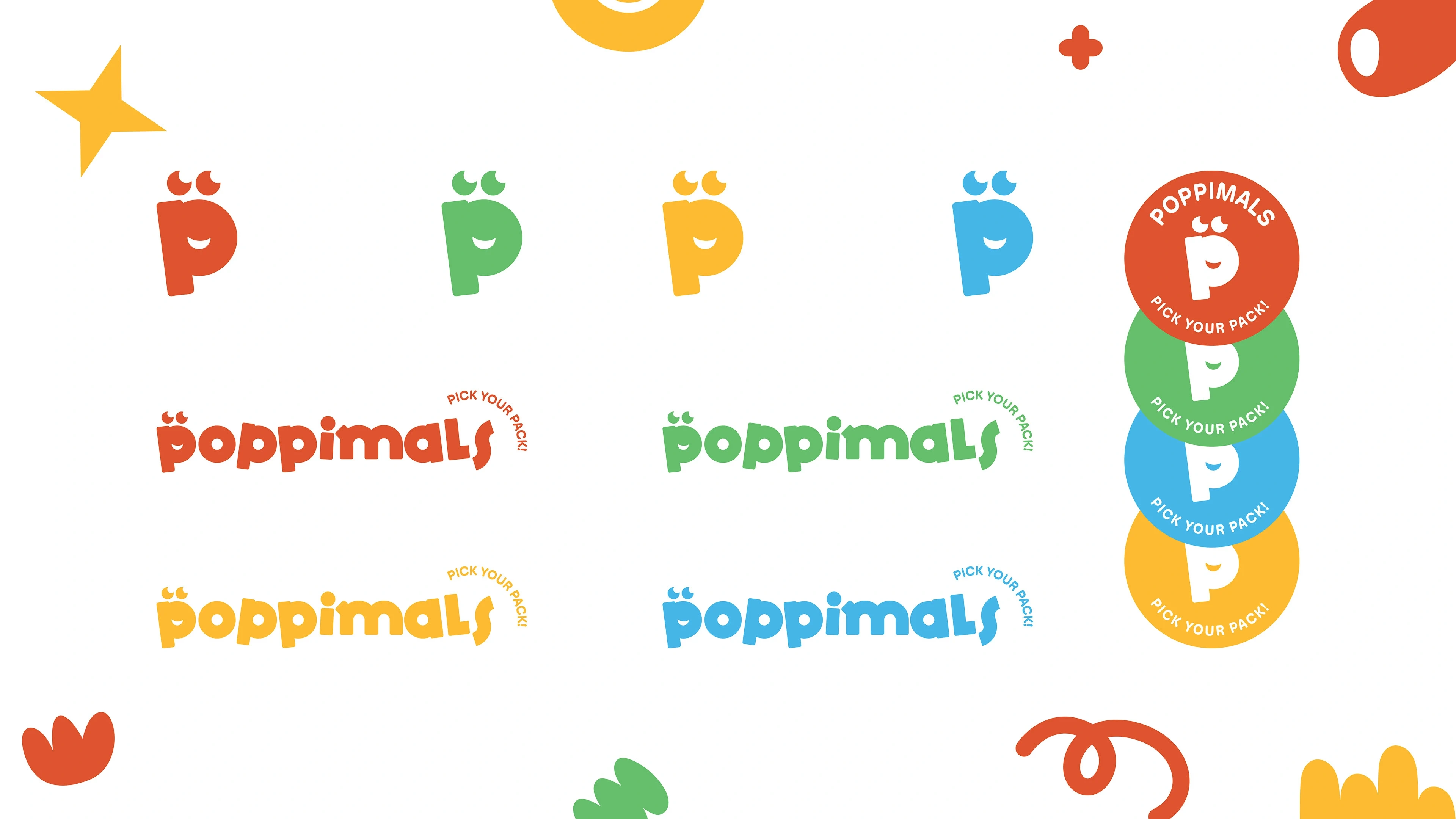 Logo mark, variations and a vibrant colour palette that makes the brand pop in all the right ways.