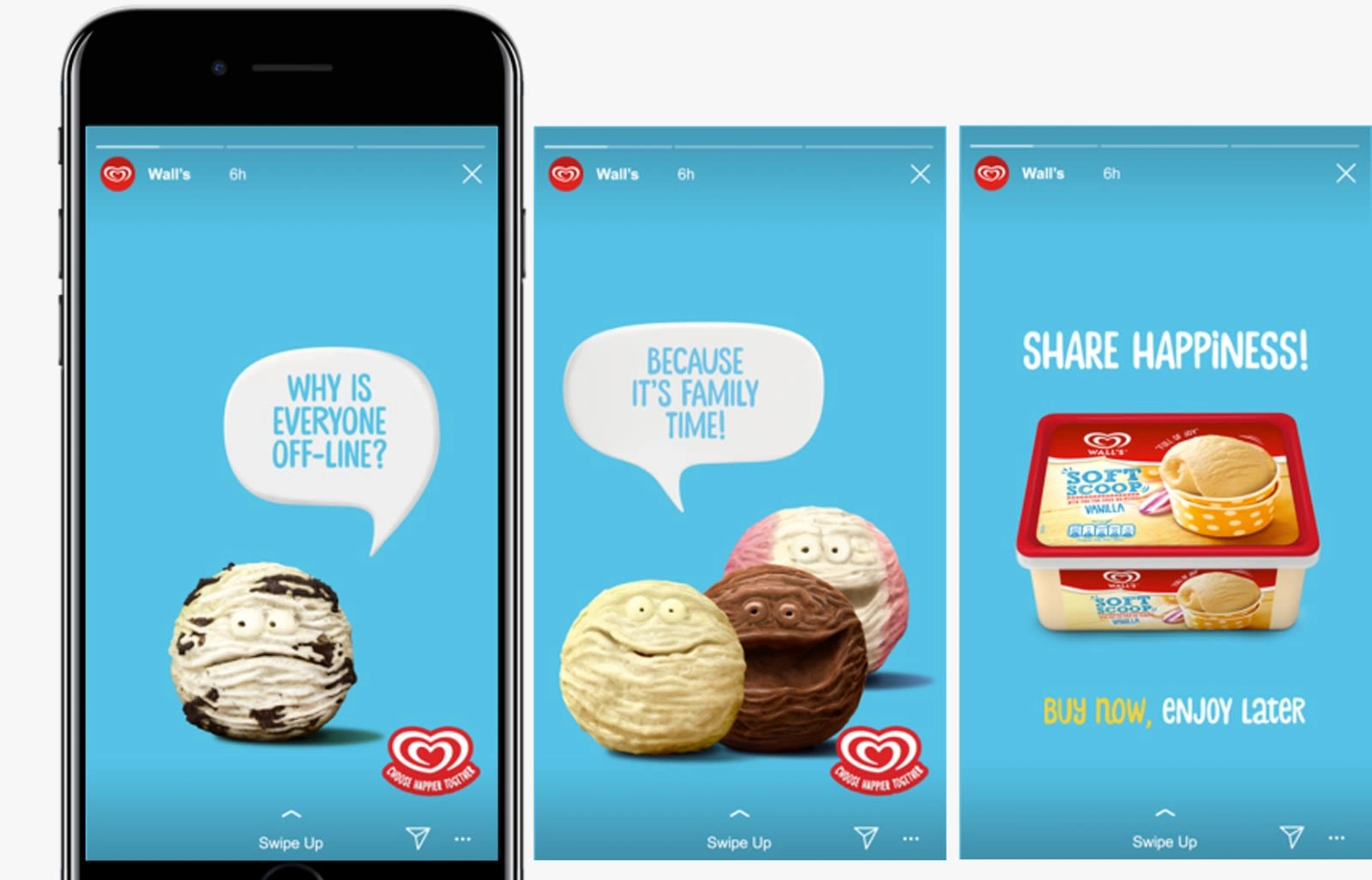 Soft scoop campaign promoting family quality time.