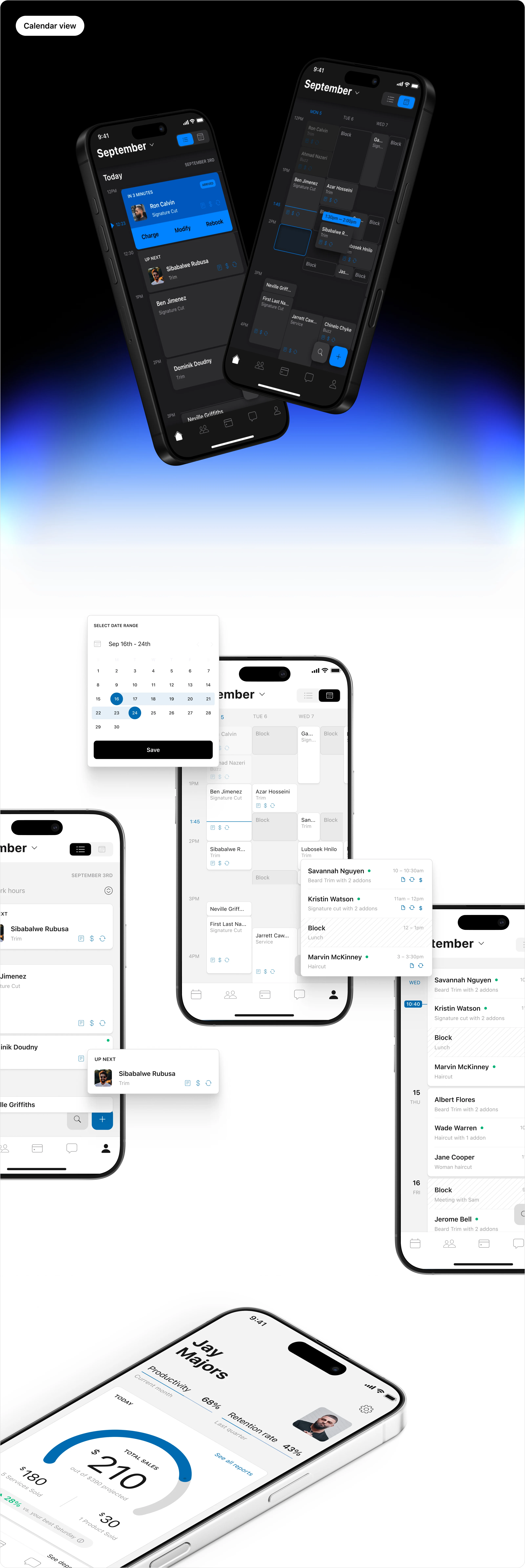 Calendar view consist of day, 3-day view and schedule view