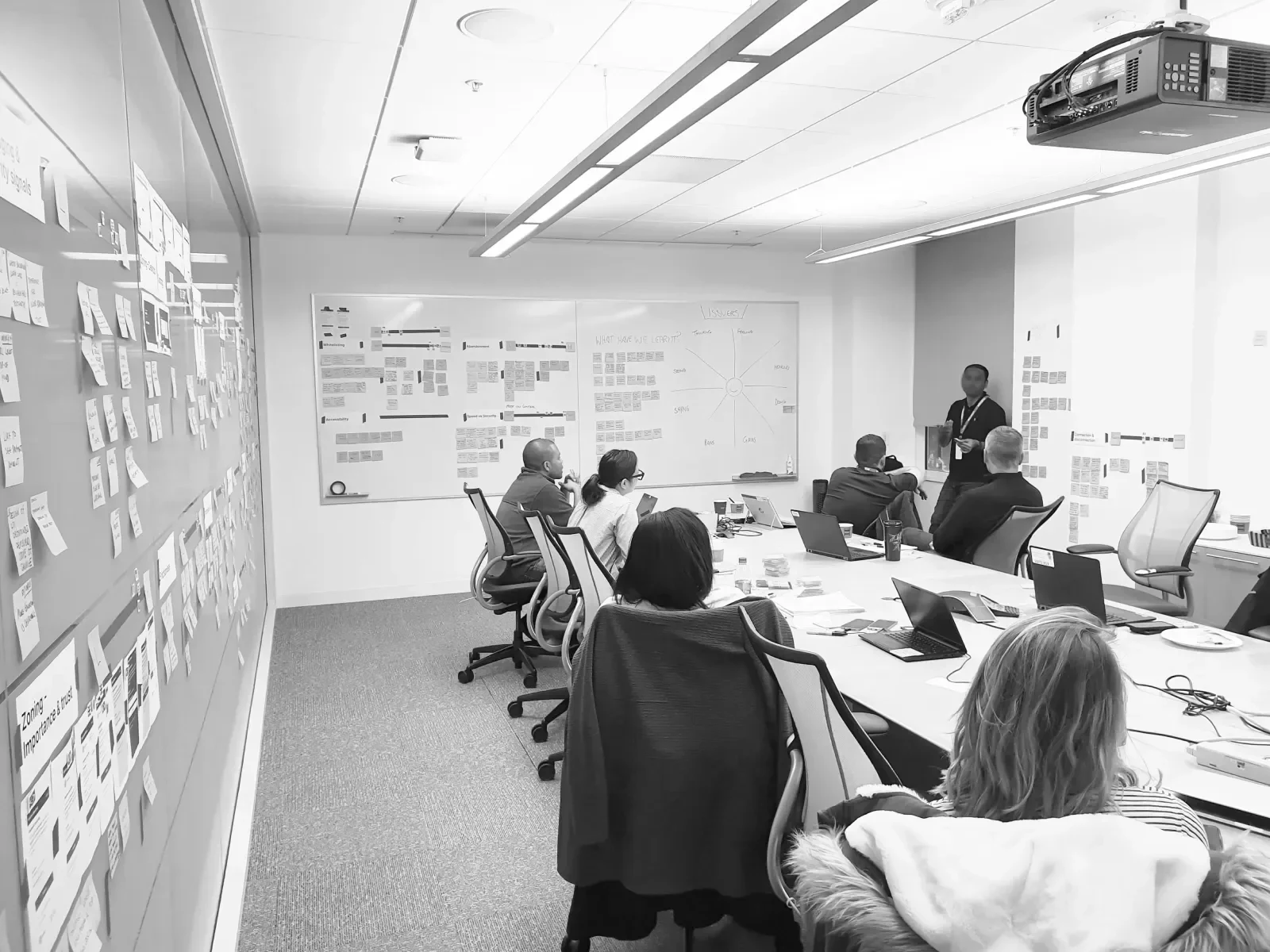 The teams mapping out key flows and issues to build early alignment