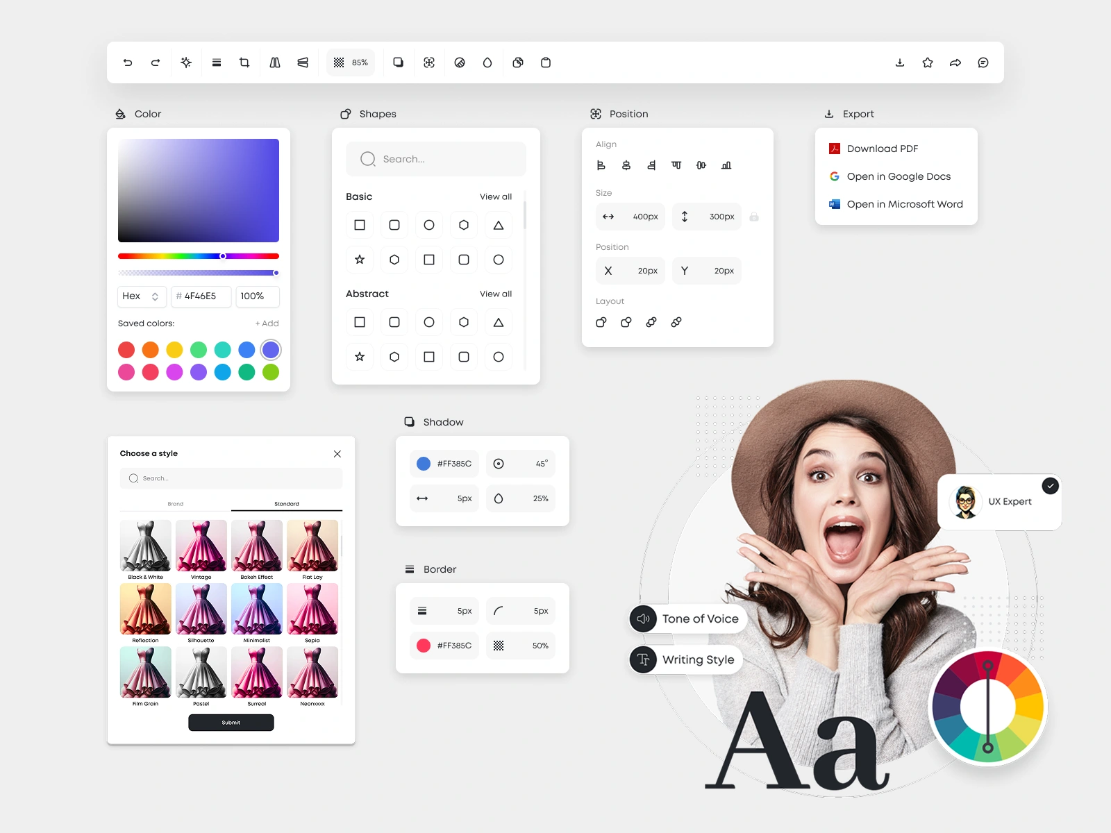 Editing graphic materials and working with color