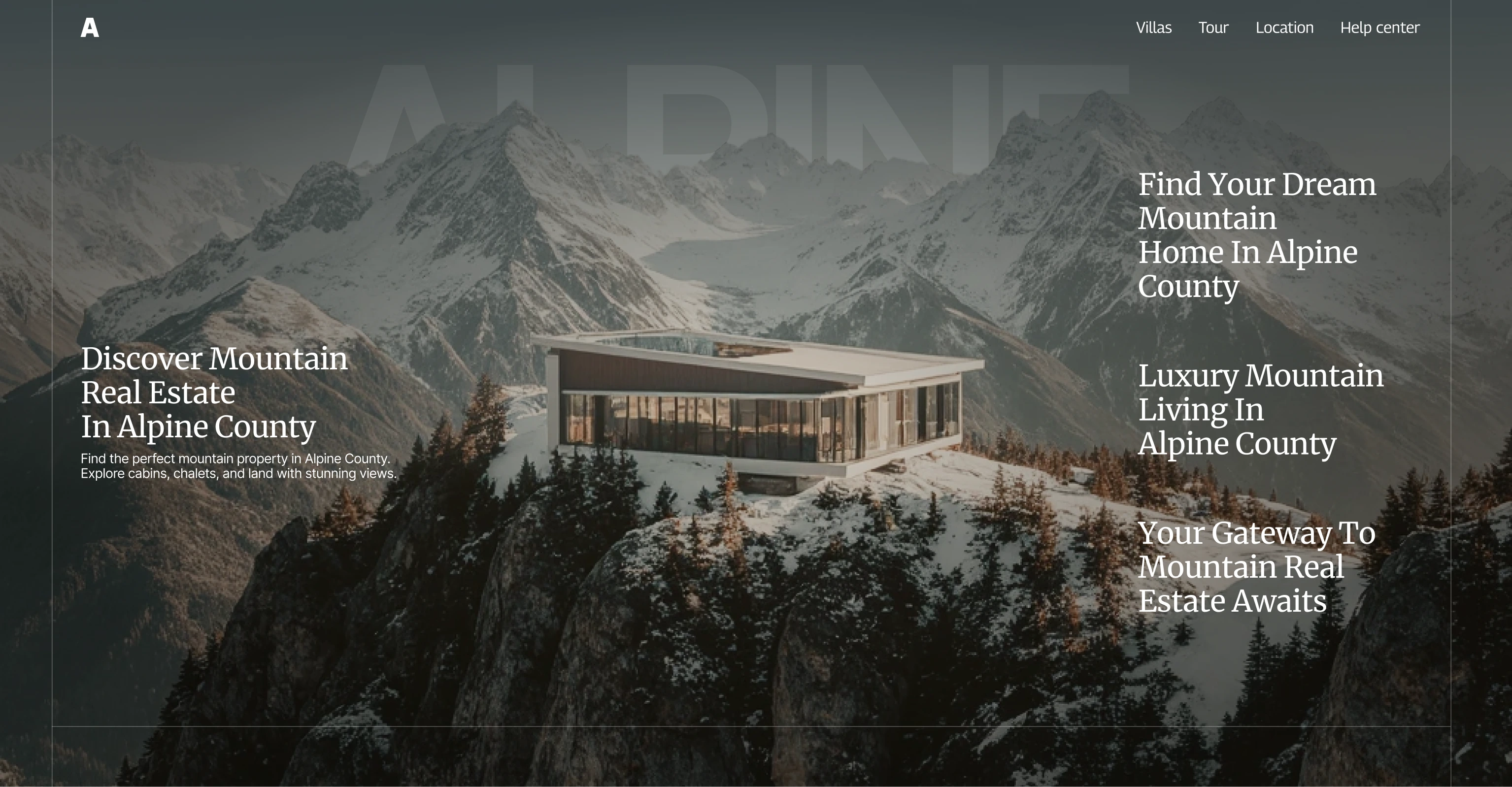Preface section forLuxury Real Estate brand website design