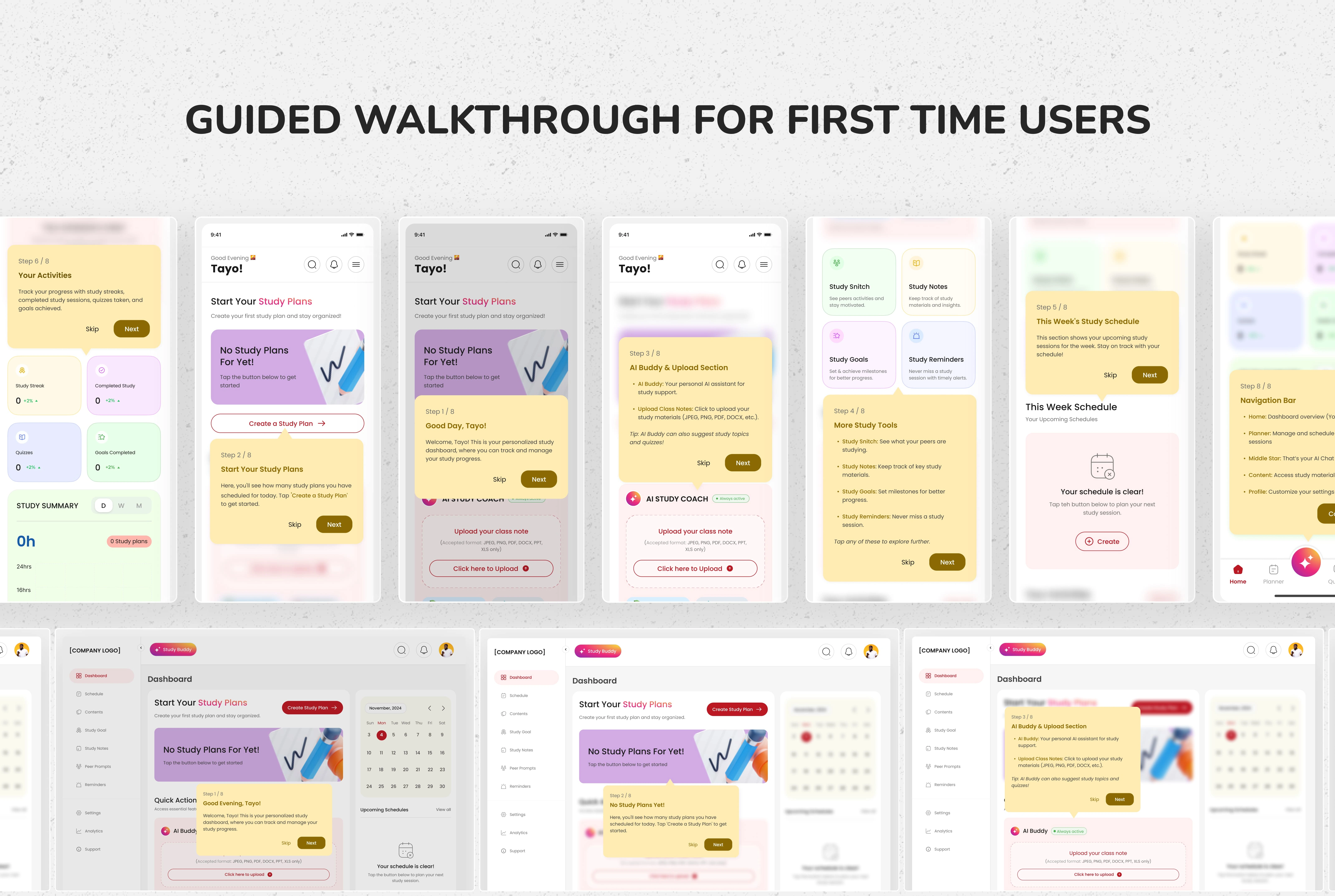 Guided Walkthrough for onboarding users