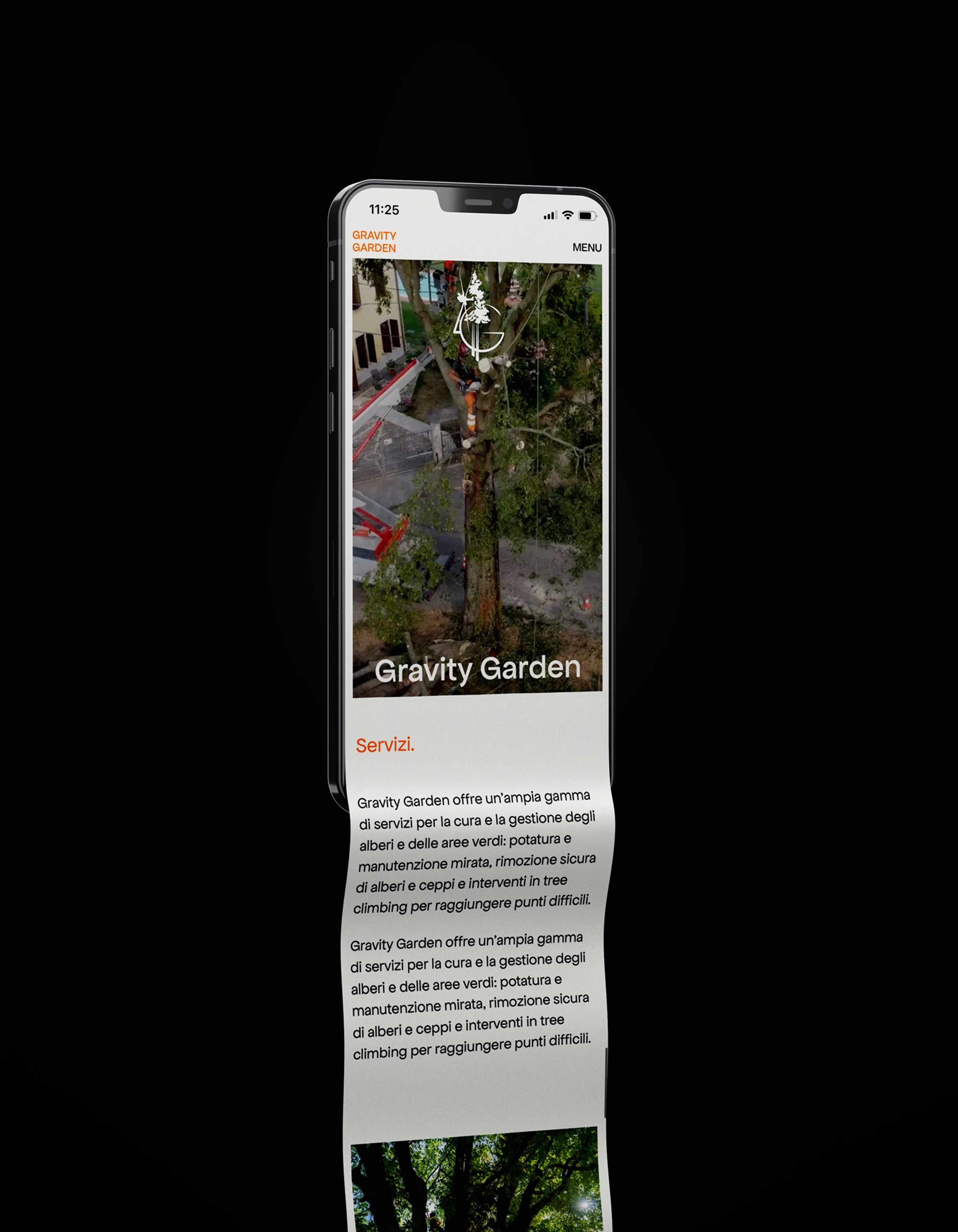 Gravity Garden's mobile website
