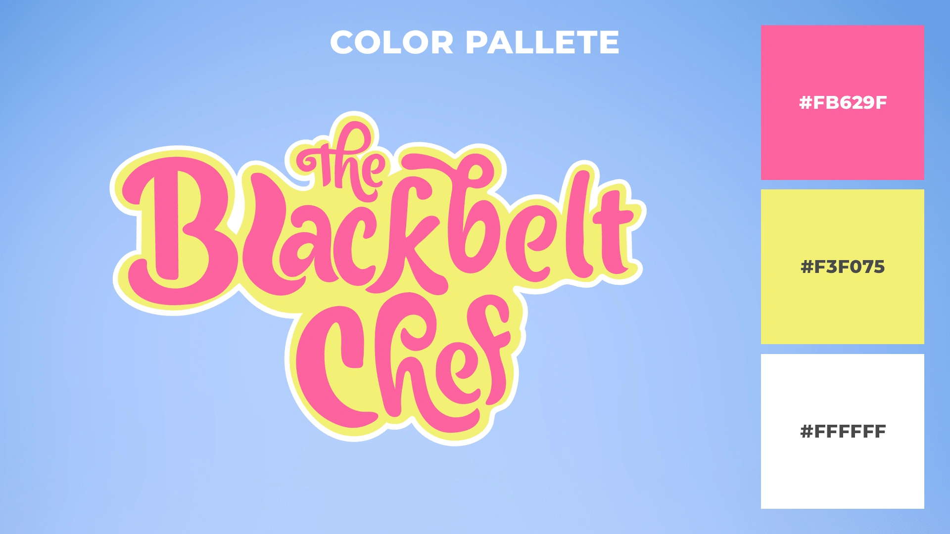 The final logo design successfully achieved the desired balance of fun, simplicity, and visual appeal. Its text-based approach, combined with soft edges and cake-like textures, instantly conveys The Blackbelt Chef's playful personality and commitment to culinary excellence. The incorporation of neon yellow adds a vibrant touch that captures attention and invites customers to explore further. The logo's simplicity ensures easy scalability and adaptability across various marketing channels, reinforcing brand consistency and recognition.