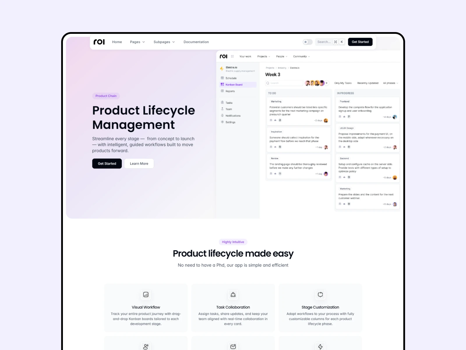 Software landing page